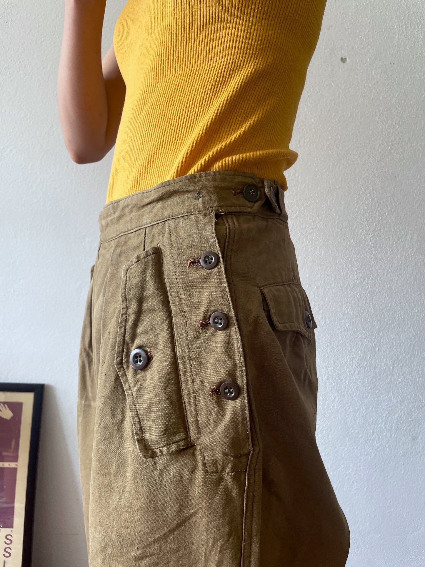 Vintage czech military side button trouser