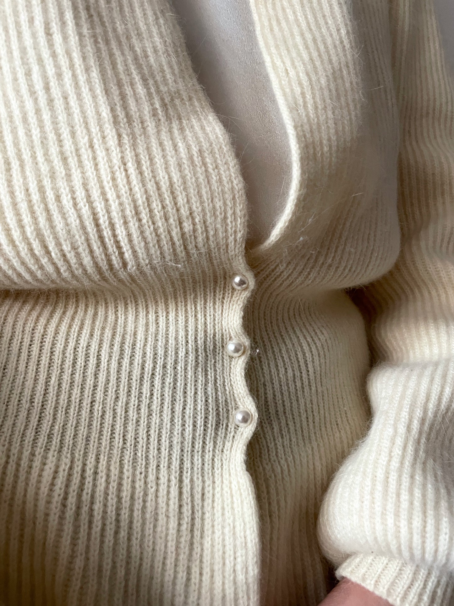 long hair wool cardigan