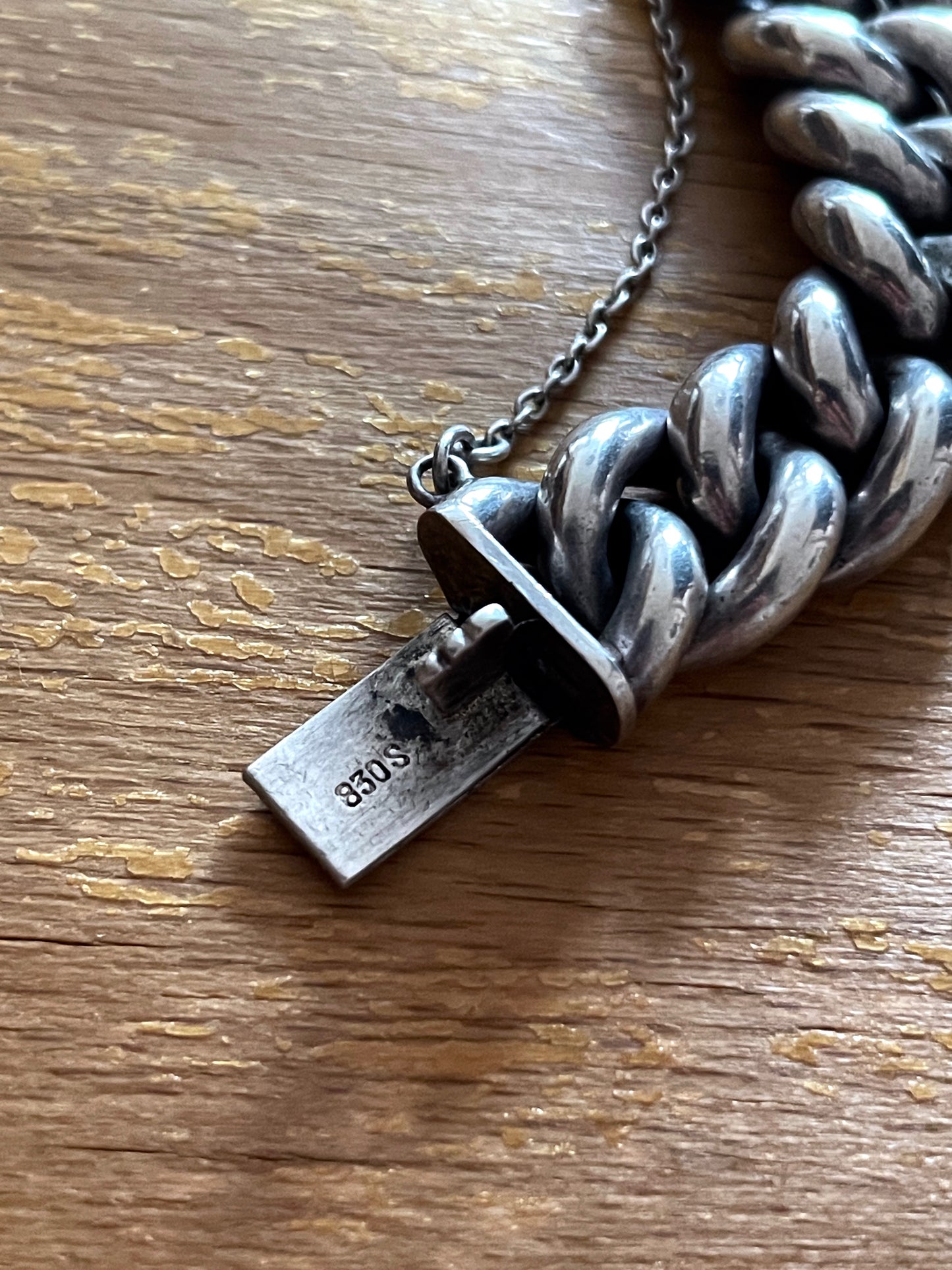 vintage silver 830 chain bracelet