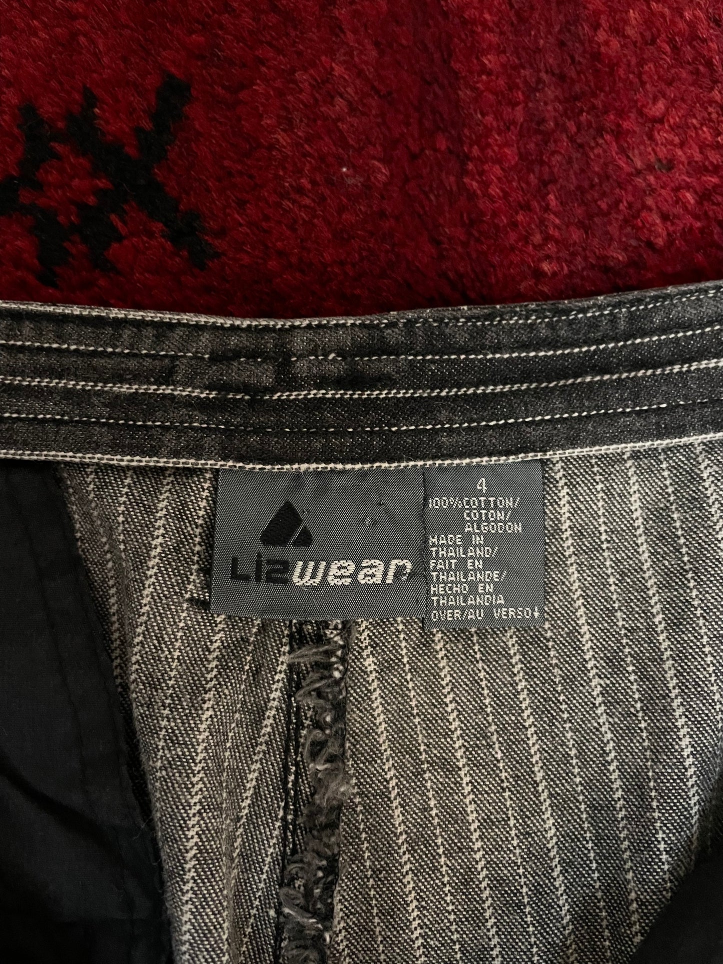 90's black cotton pinstripes trouser