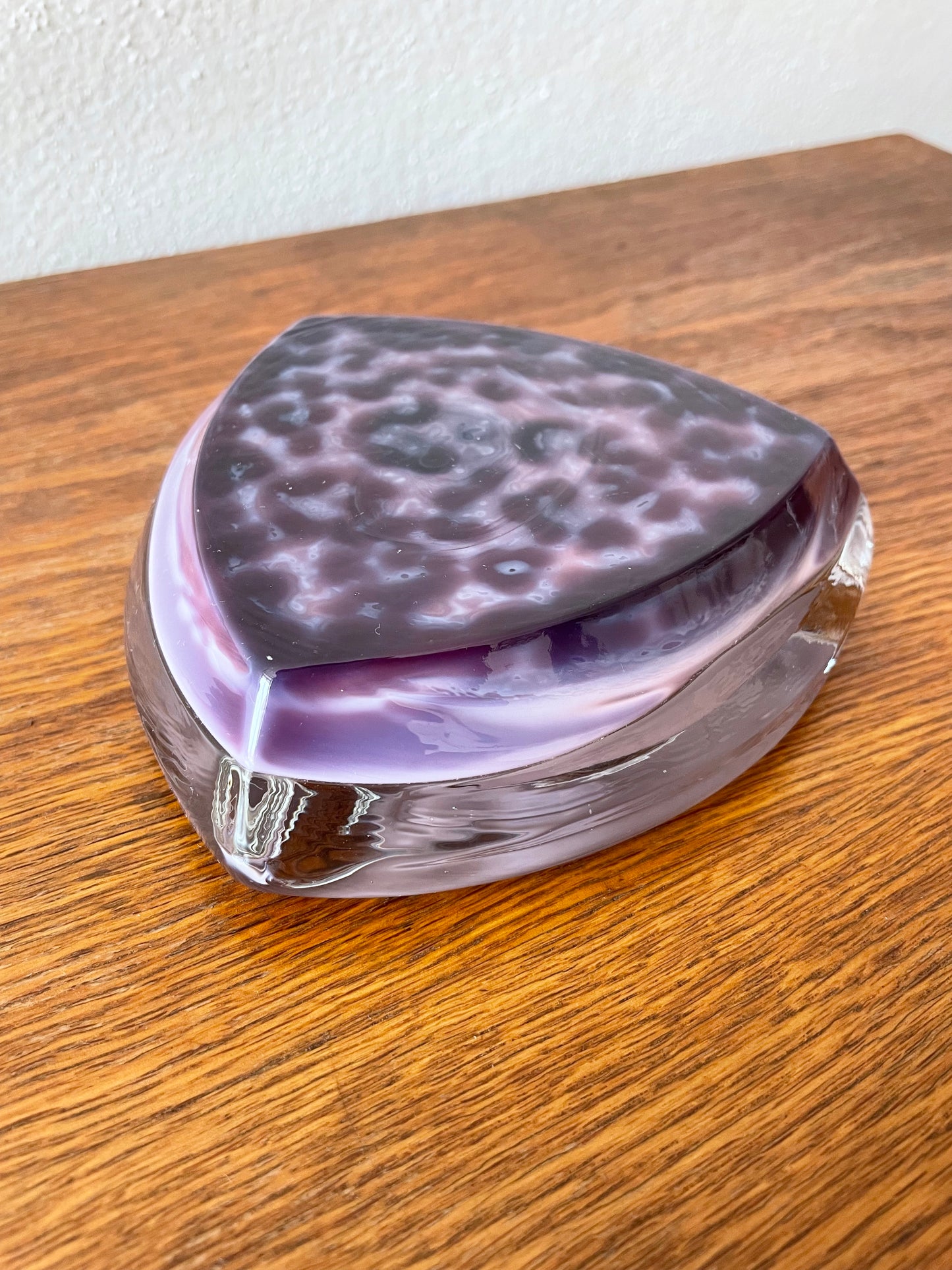 Bohemia glass ash tray- purple