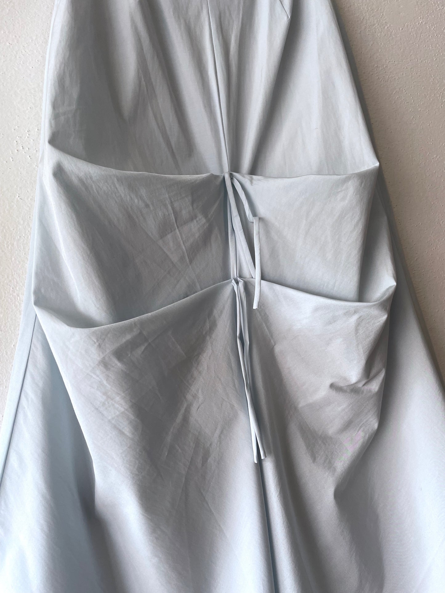 pale blue tie up maxi skirt