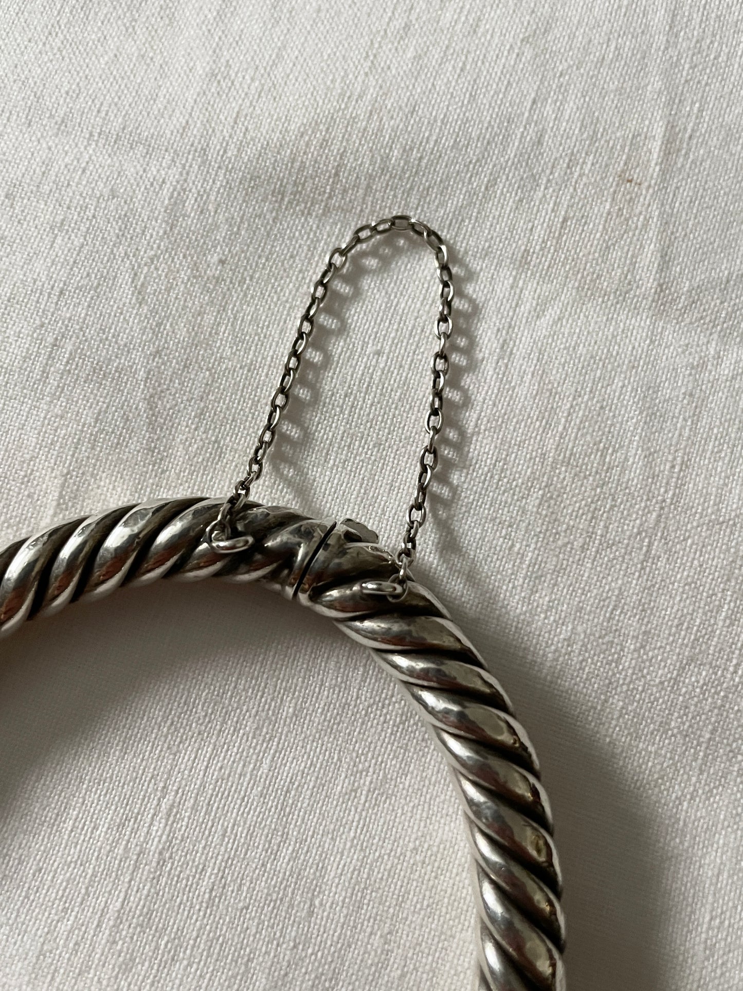 sterling silver heavy twist bangle