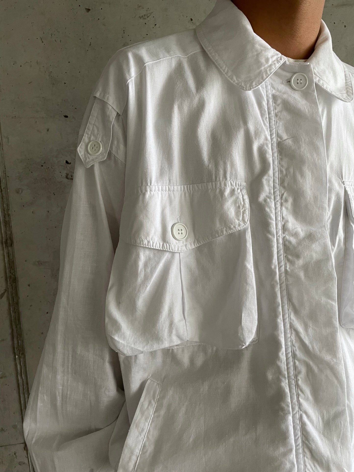 1980s White bomber shirt jkt