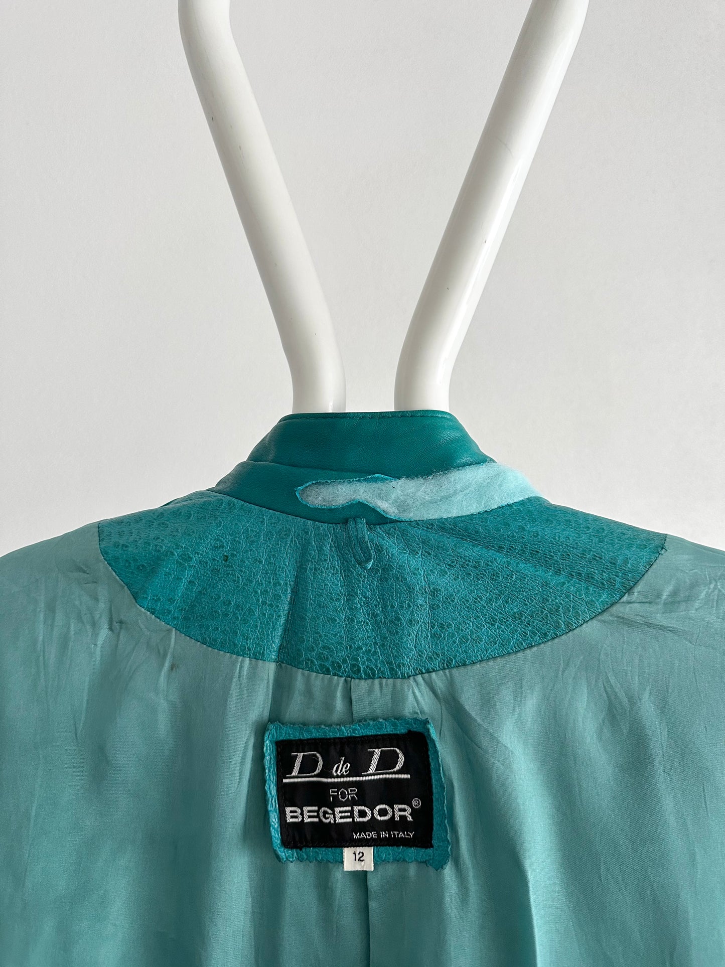 80s Italy turquoise leather