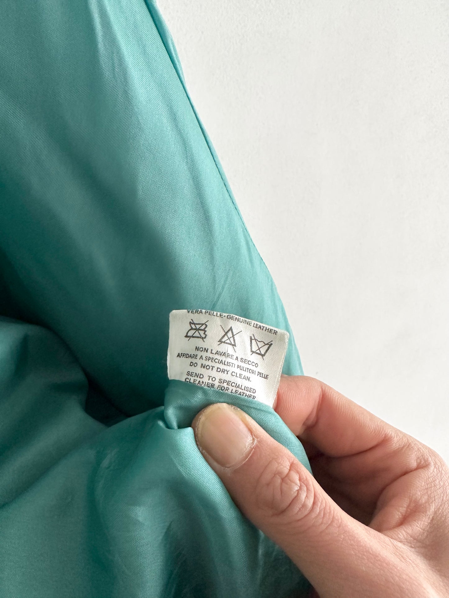 80s Italy turquoise leather