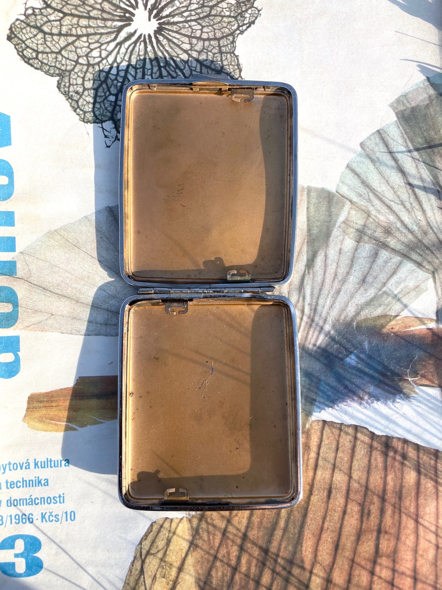 vintage leather cigarette case brown