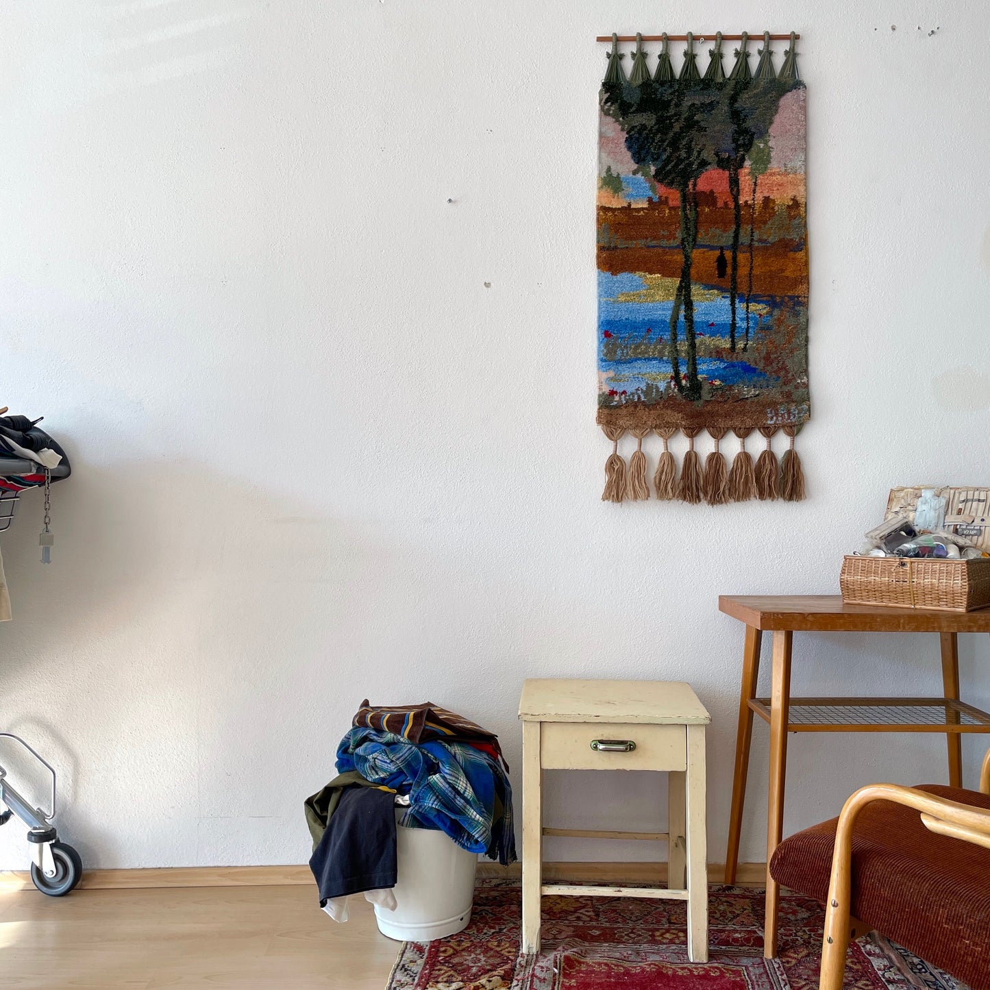 Vintage Berber Moroccan wall carpet