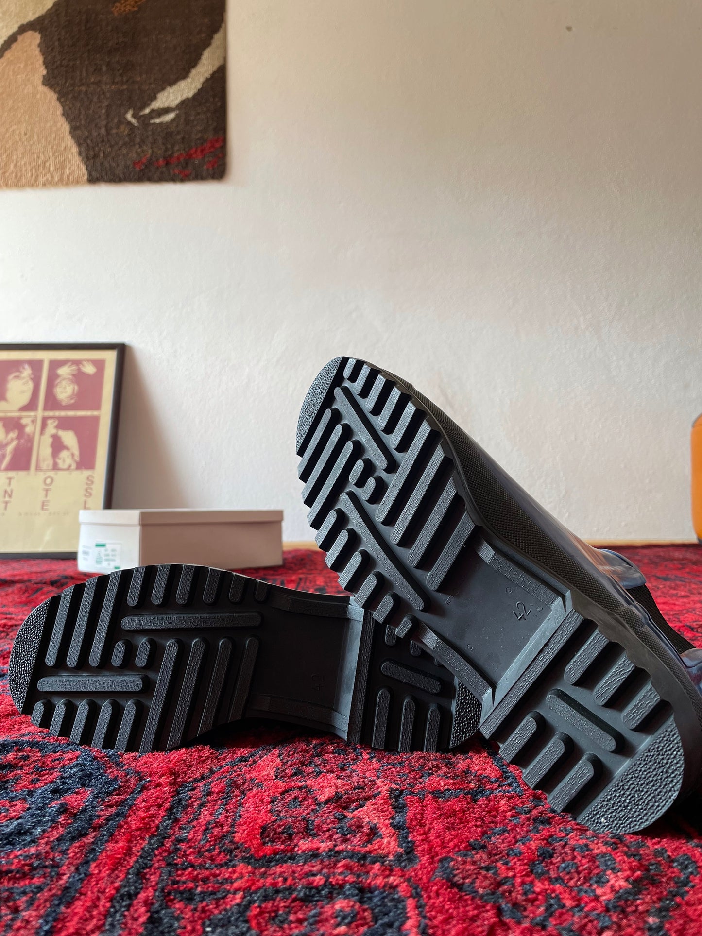 dead stock deep blue wellington boot