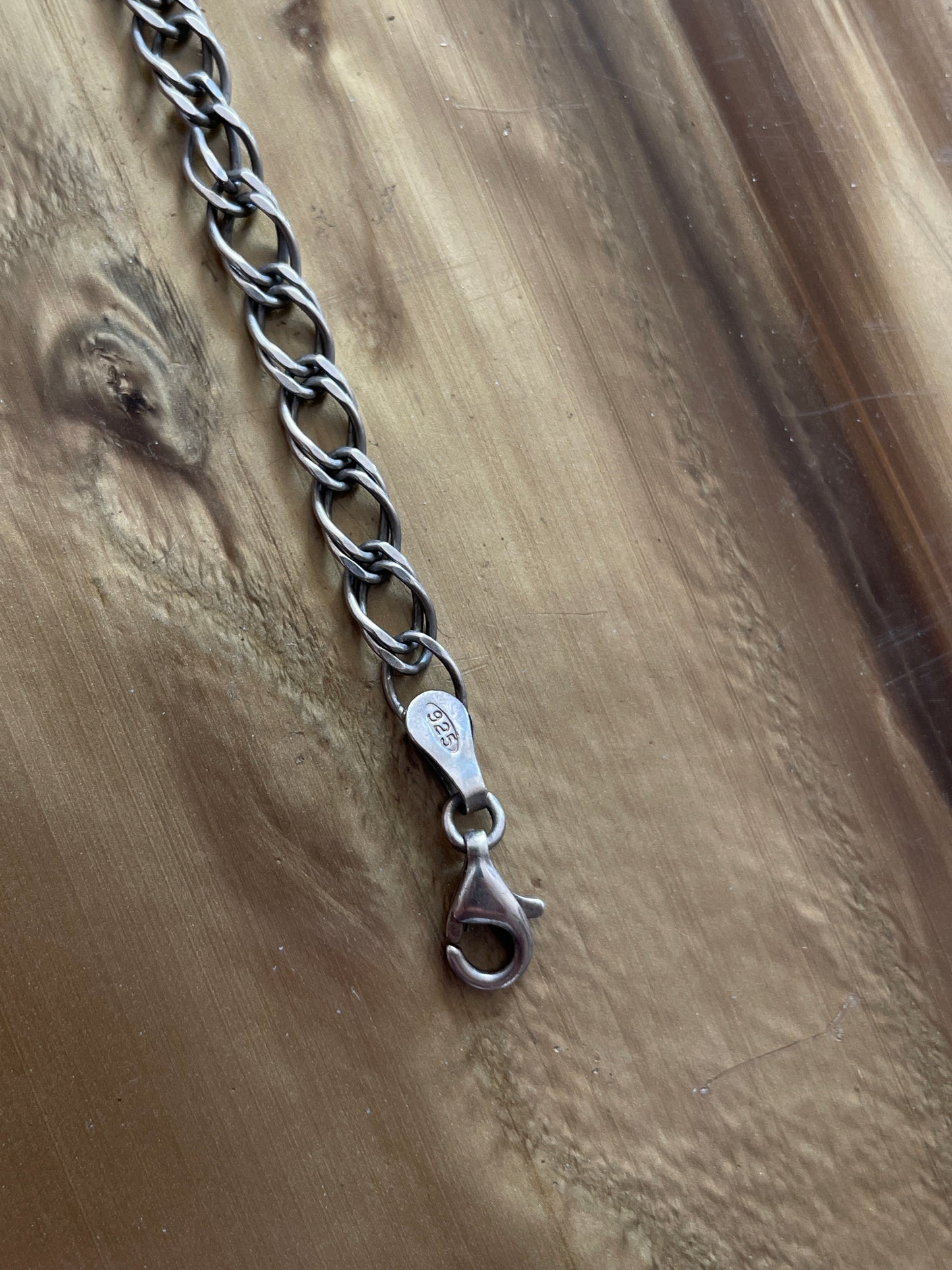 silver 925 double chain bracelet