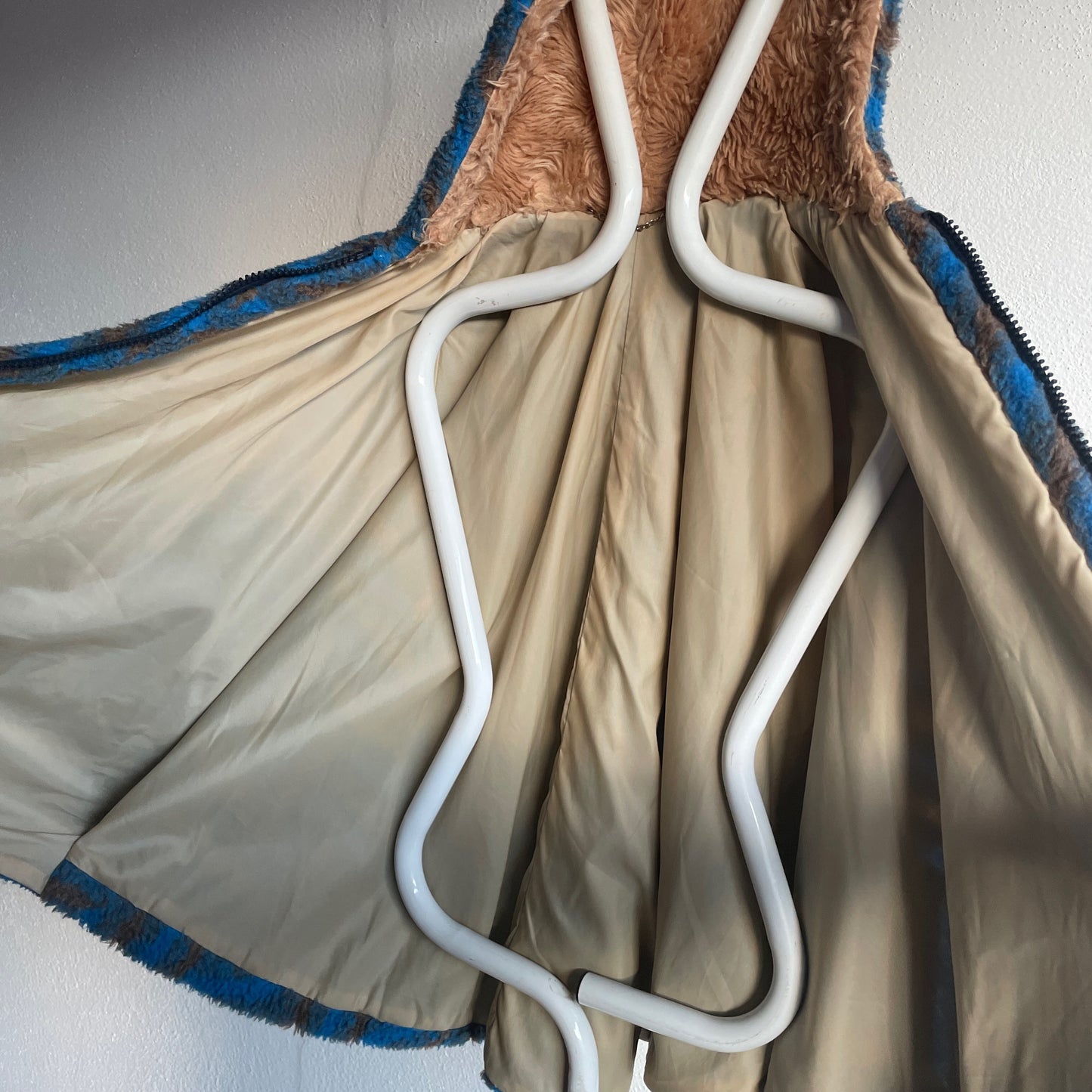 70s-80s France fleece poncho