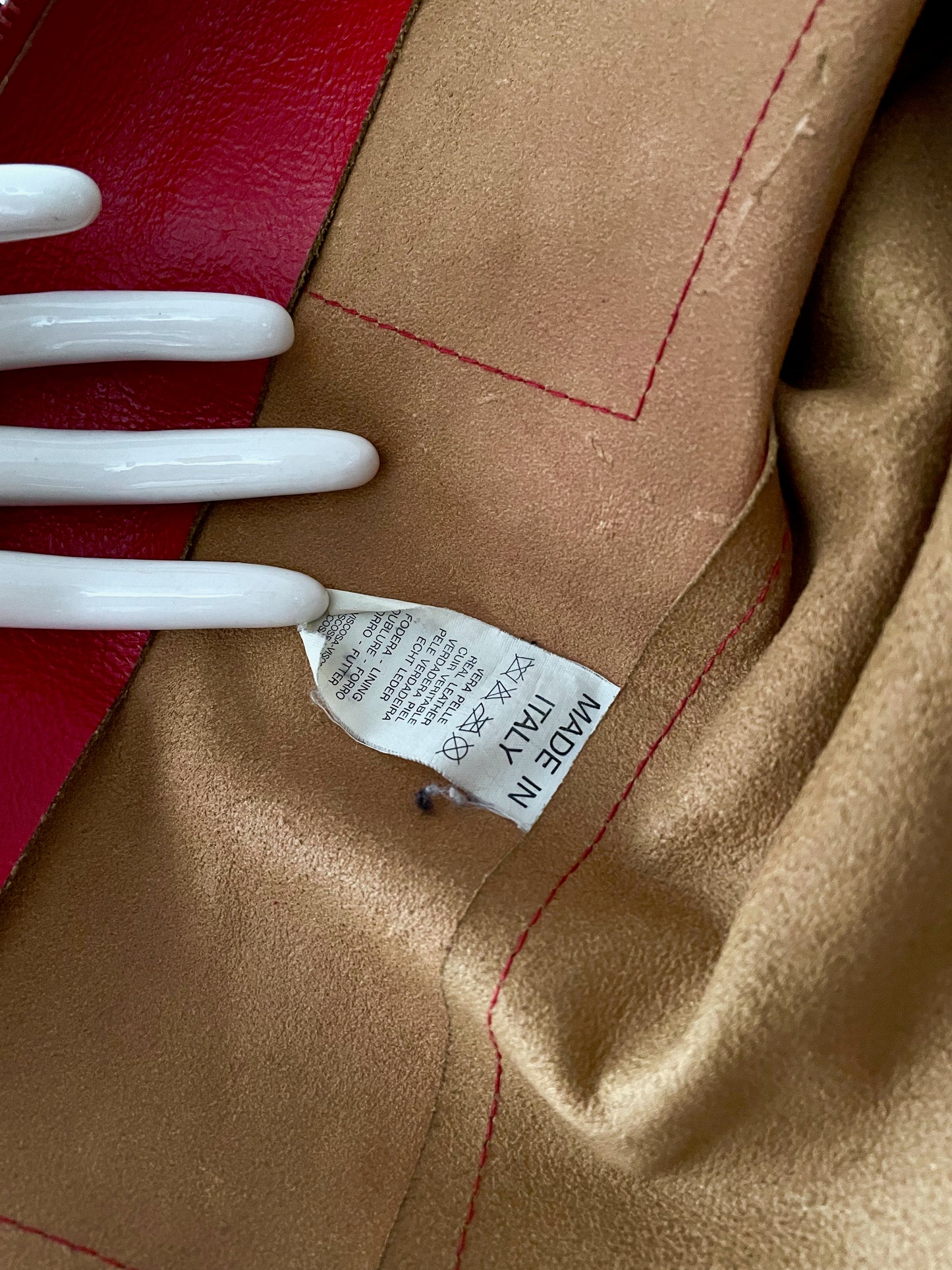 80's italy red leather