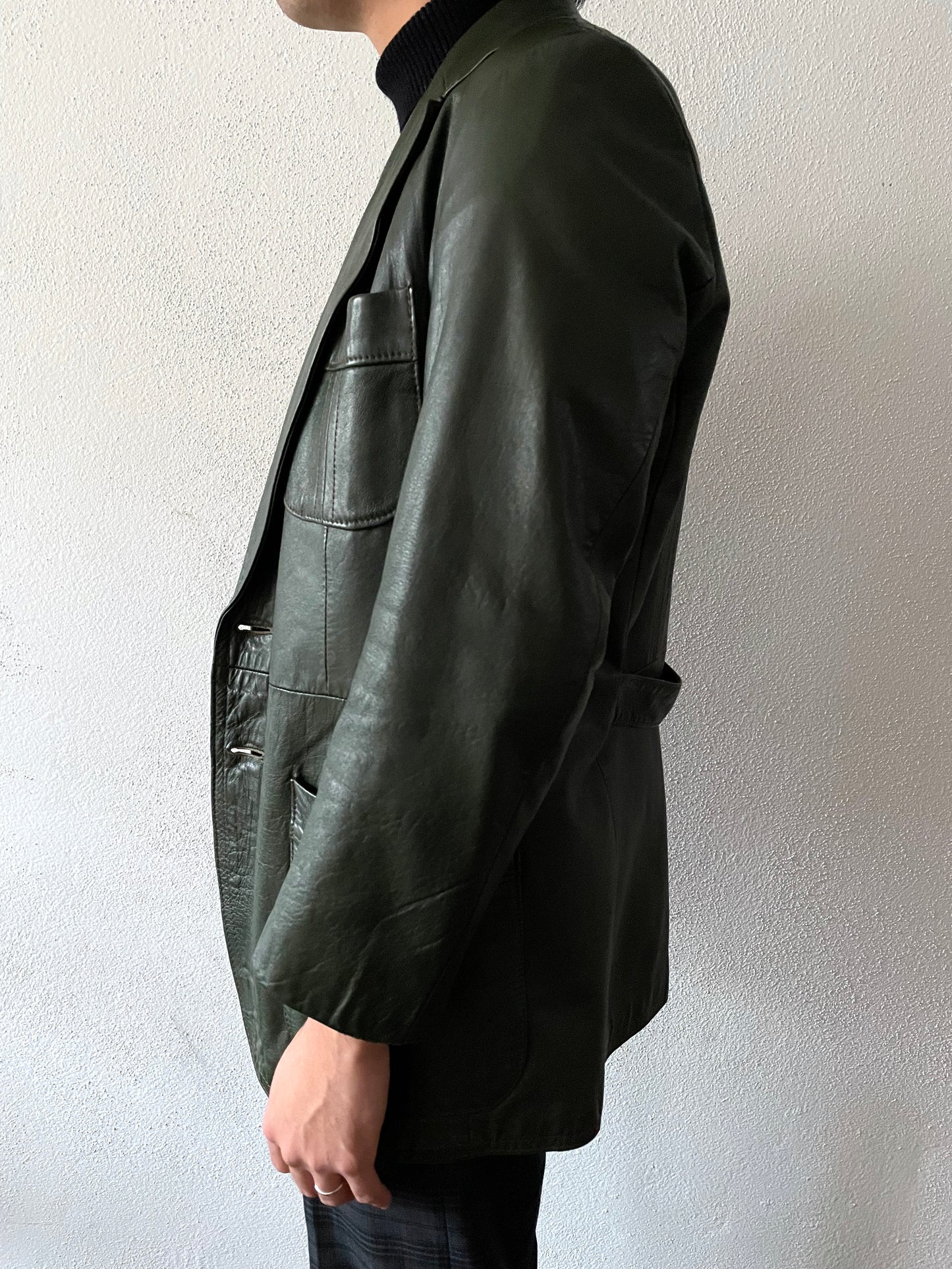 70's leather tailored jacket