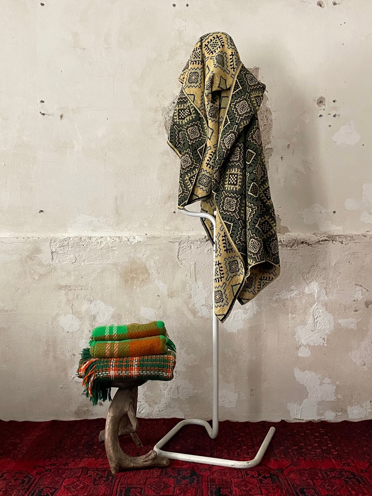 Vintage Wool n Acryl blanket 2p set.