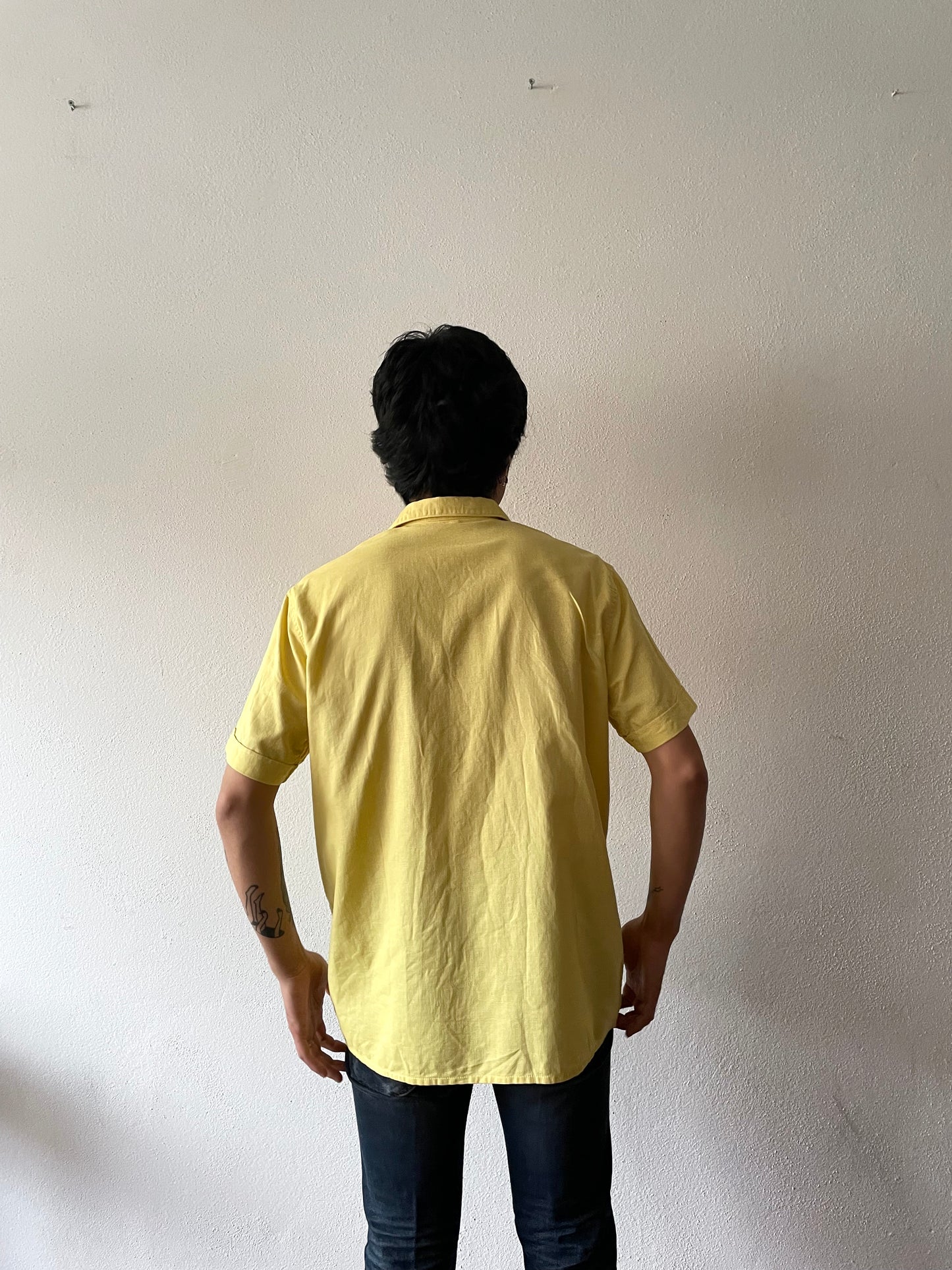 60's Nice yellow open collar shirt