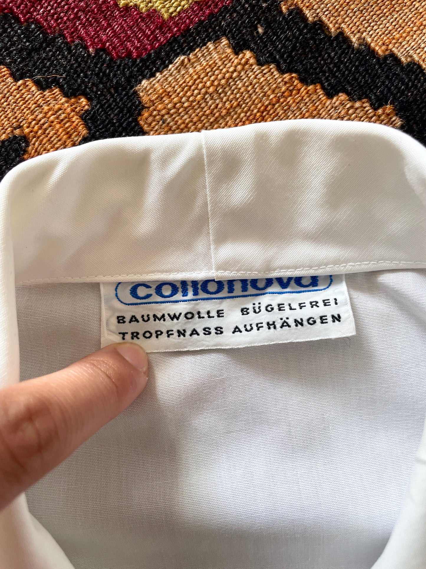 80's ladies cotton open collar shirt