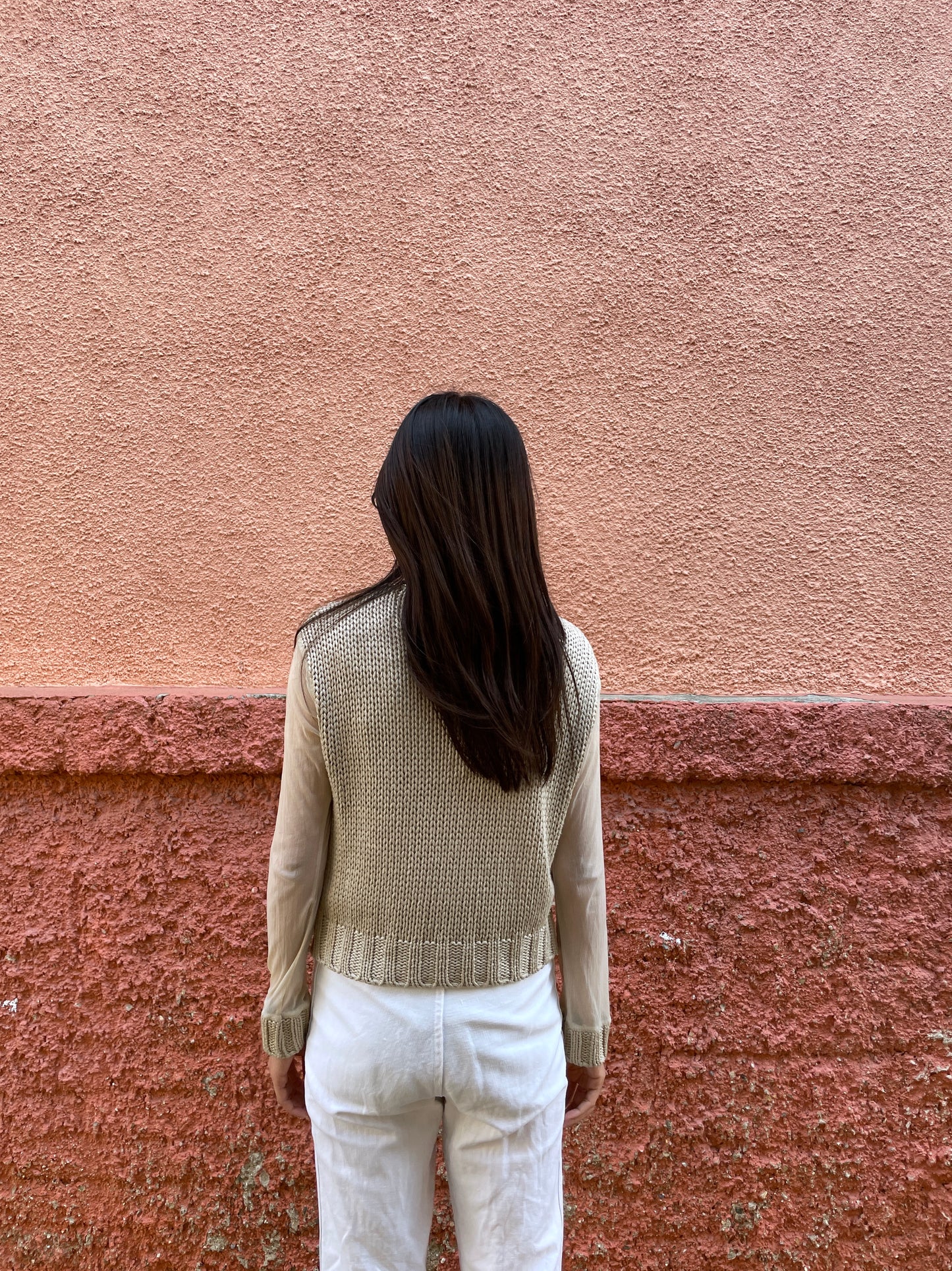mesh net and cable knit