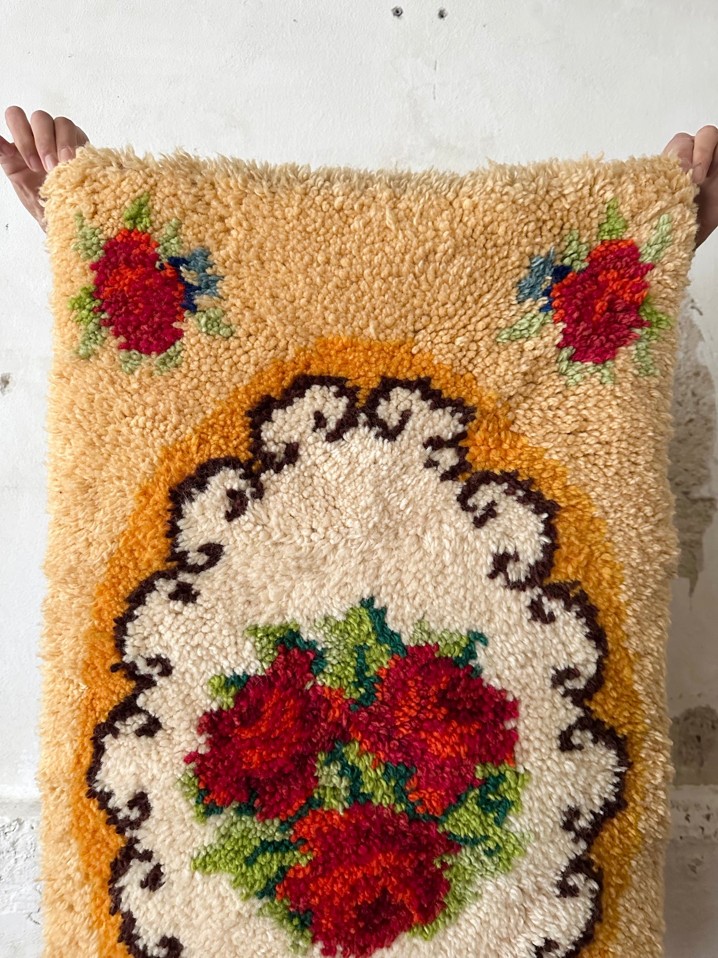 70's wool acryl pile carpet