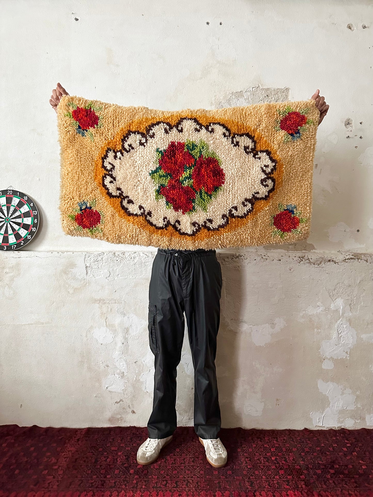 70's wool acryl pile carpet