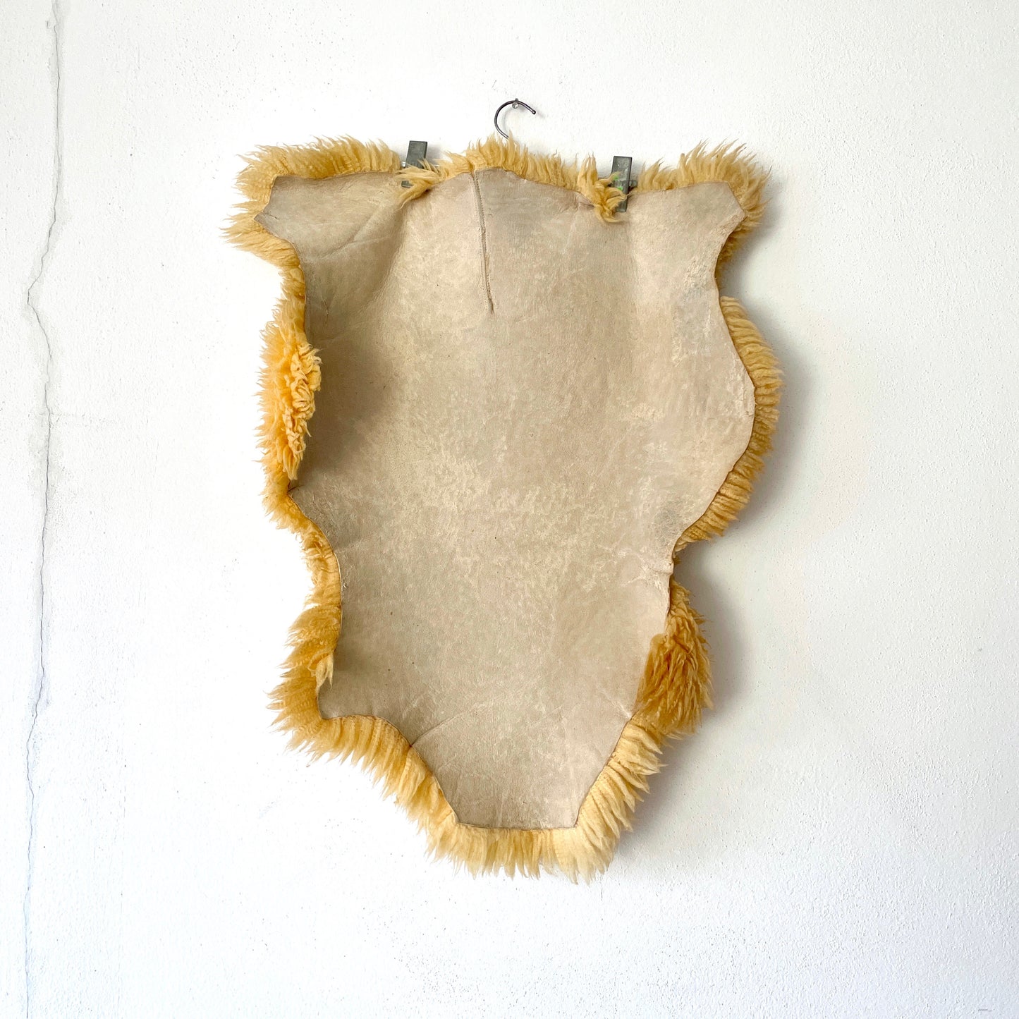 Bright yellow mouton rug