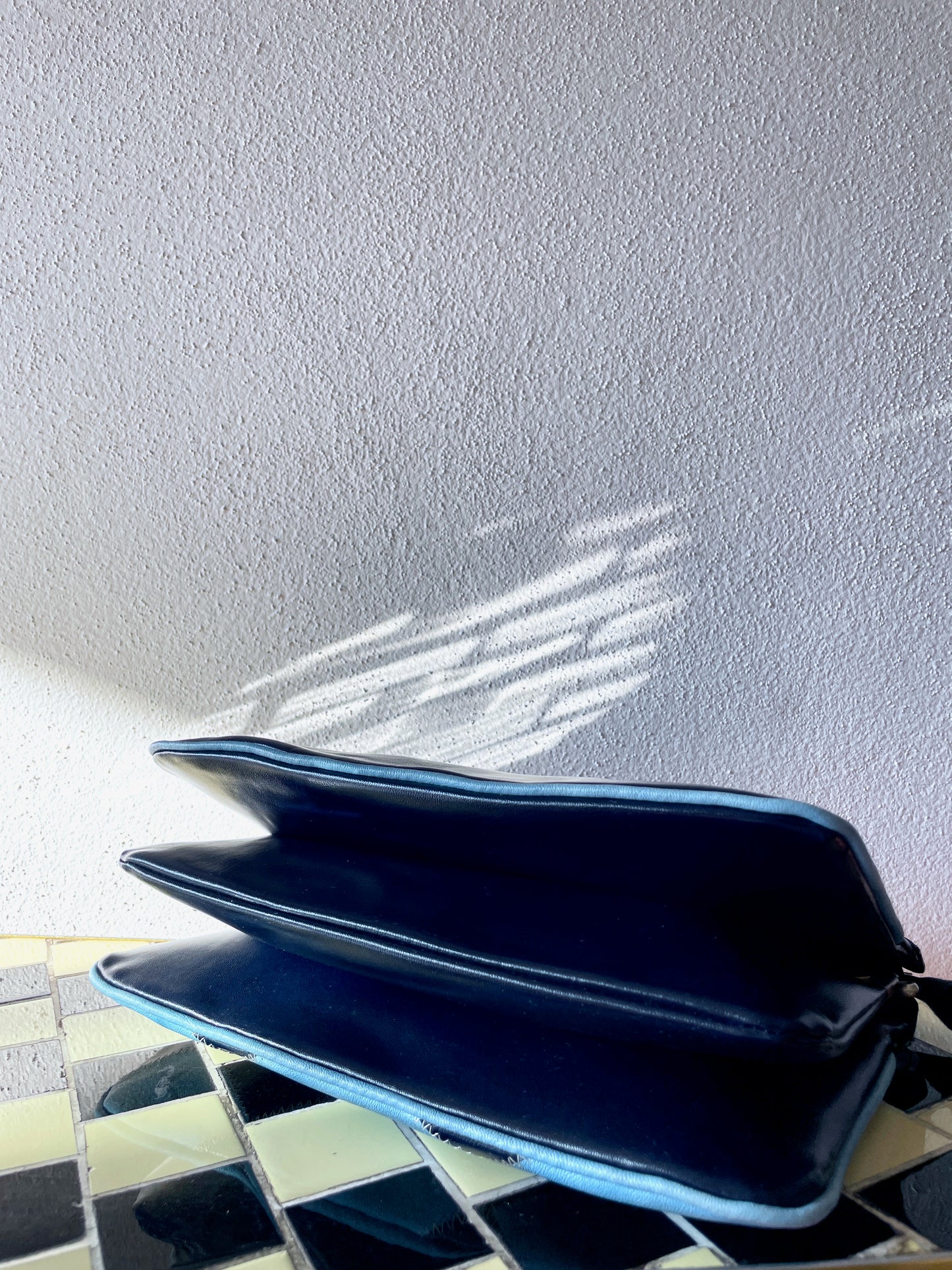 French leather patchwork bag