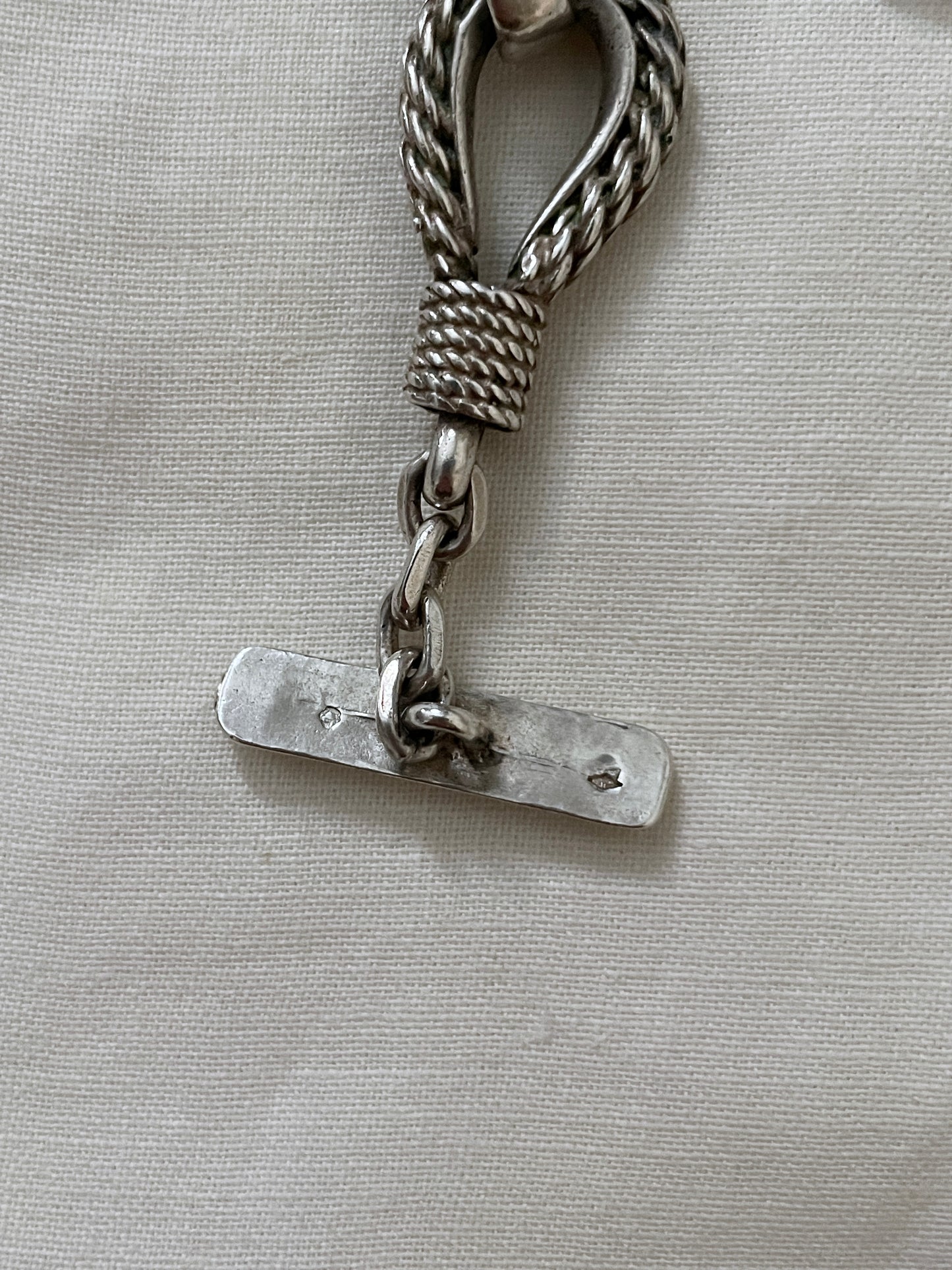 70's France silver rope link bracelet