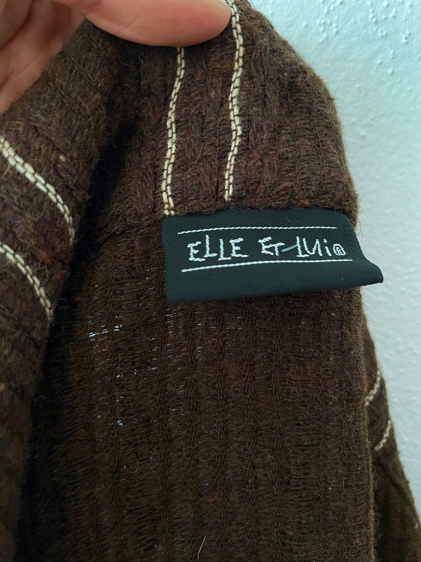 90s wool knit button up shirt