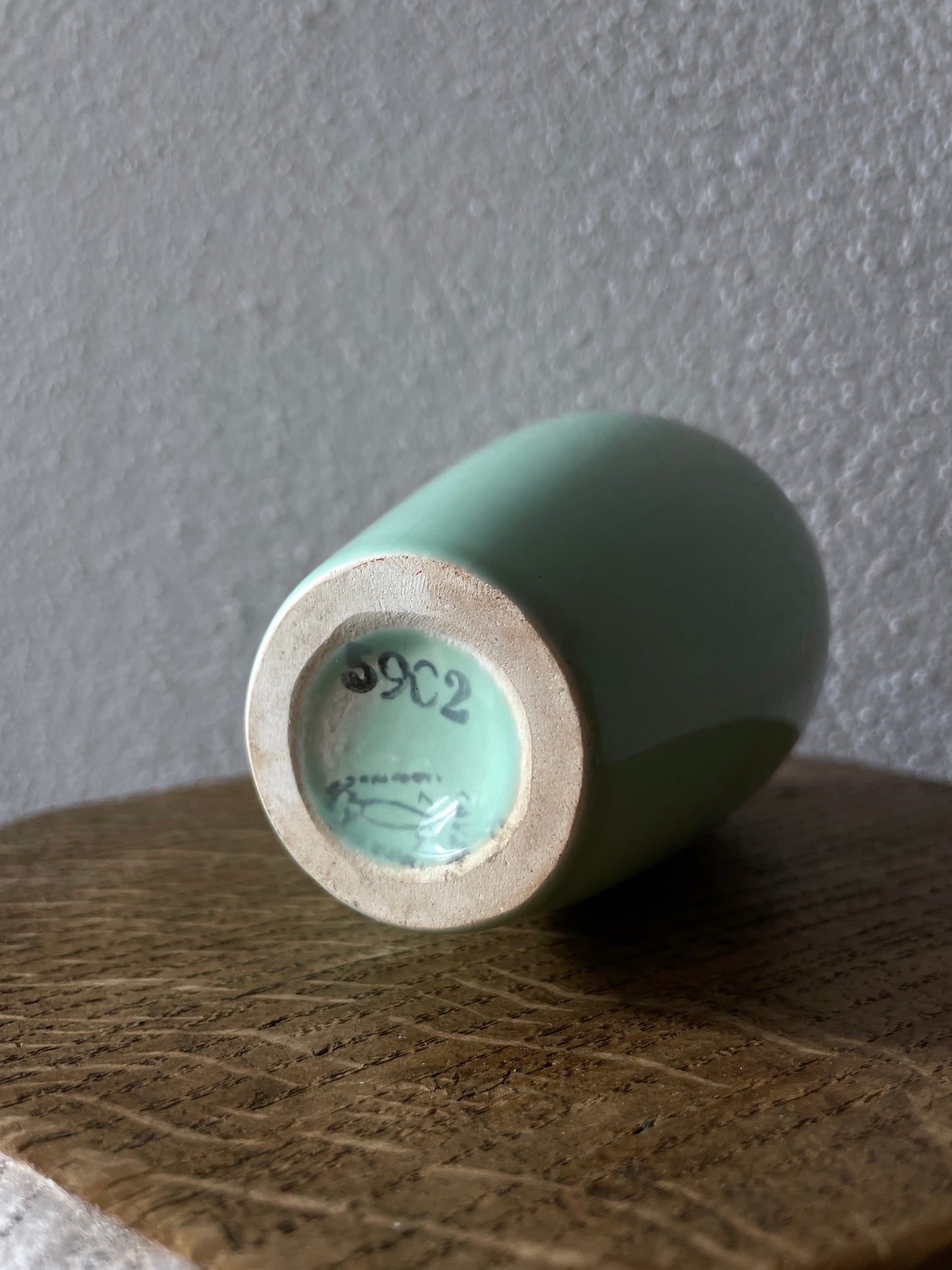 vintage ceramic vase minty green