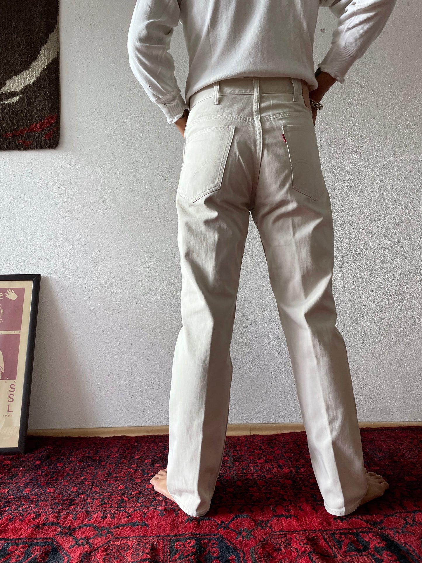 60s Levis big E 910b cotton×satin trouser