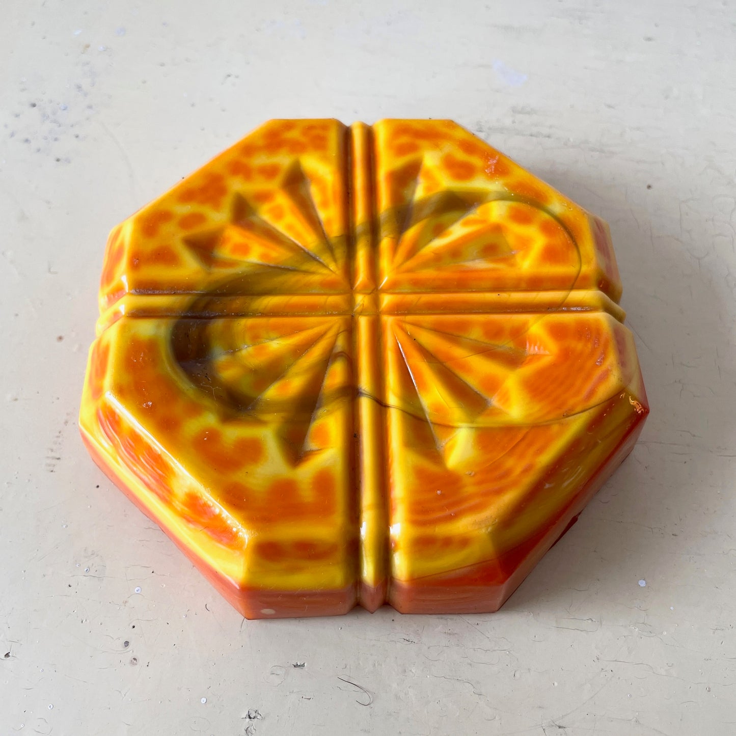 Marble glass ash tray