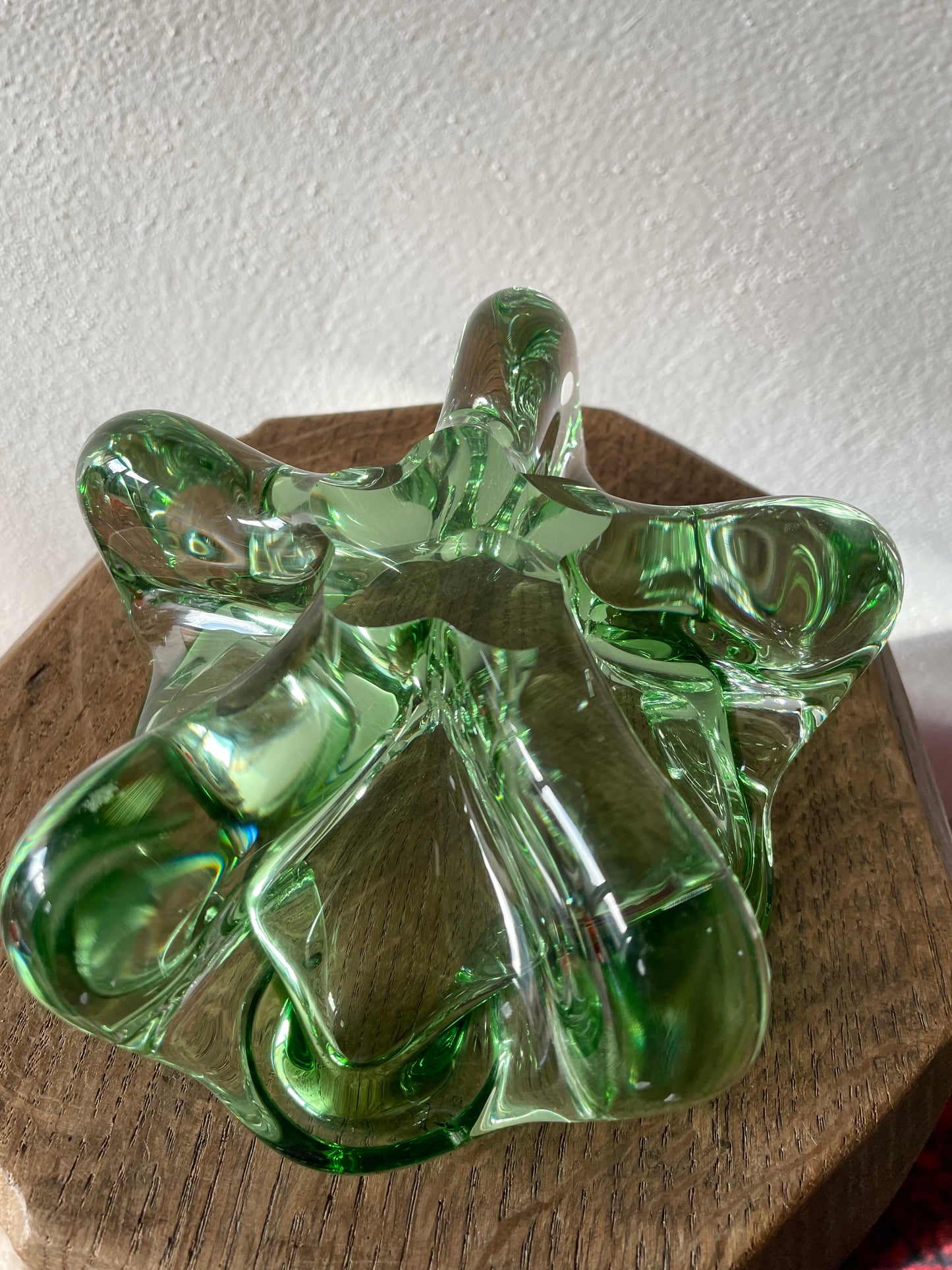 Bohemia glass ash tray, bowl - green