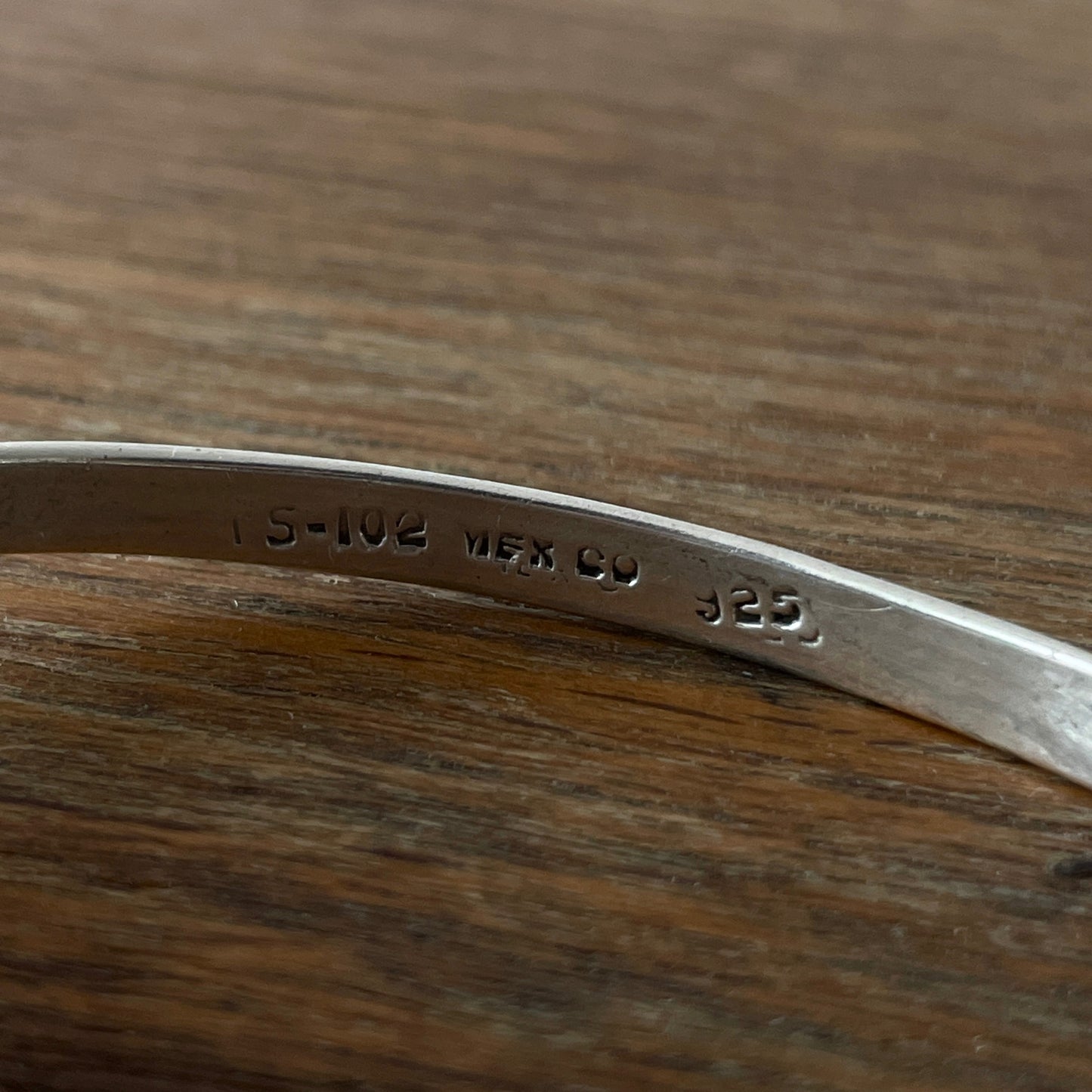 vintage hooked bangle, Mexico silver 925