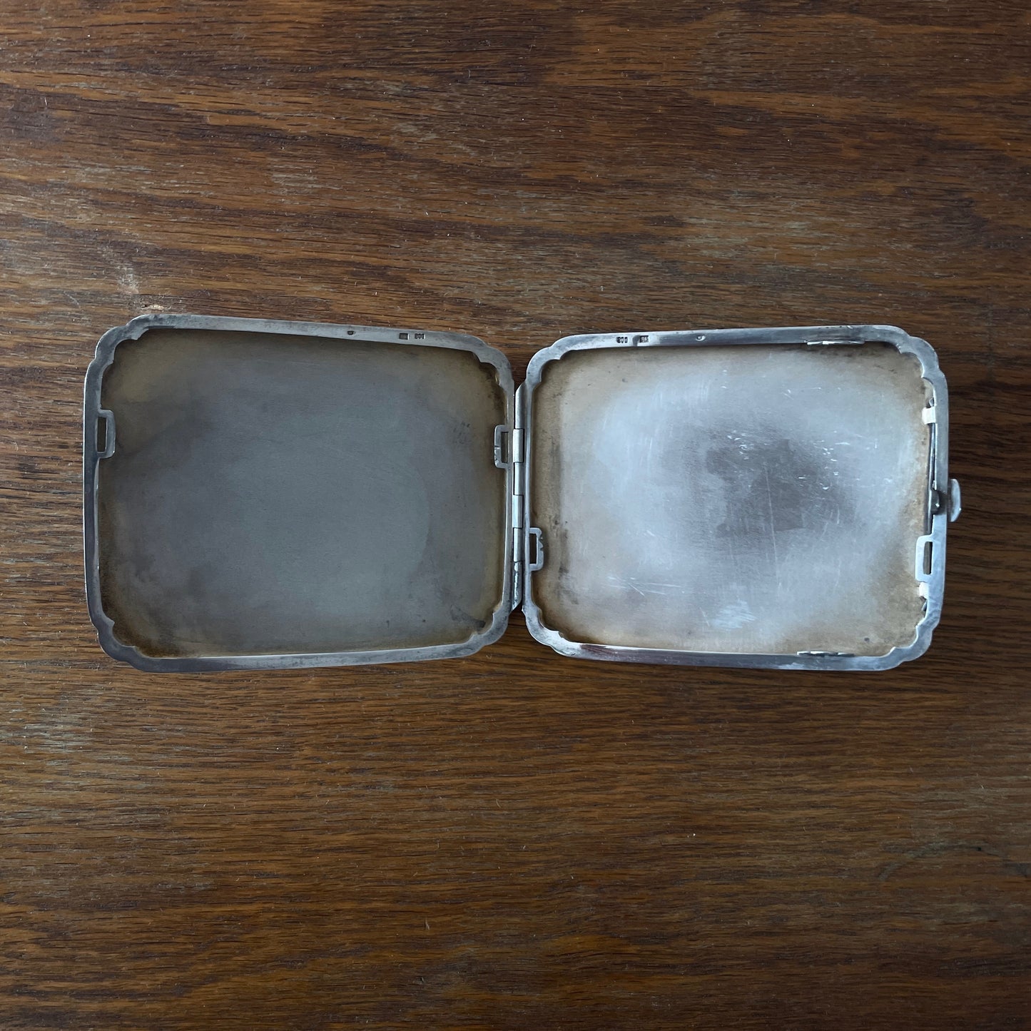 Antique silver cigarette case, Czechosklovakia 1920