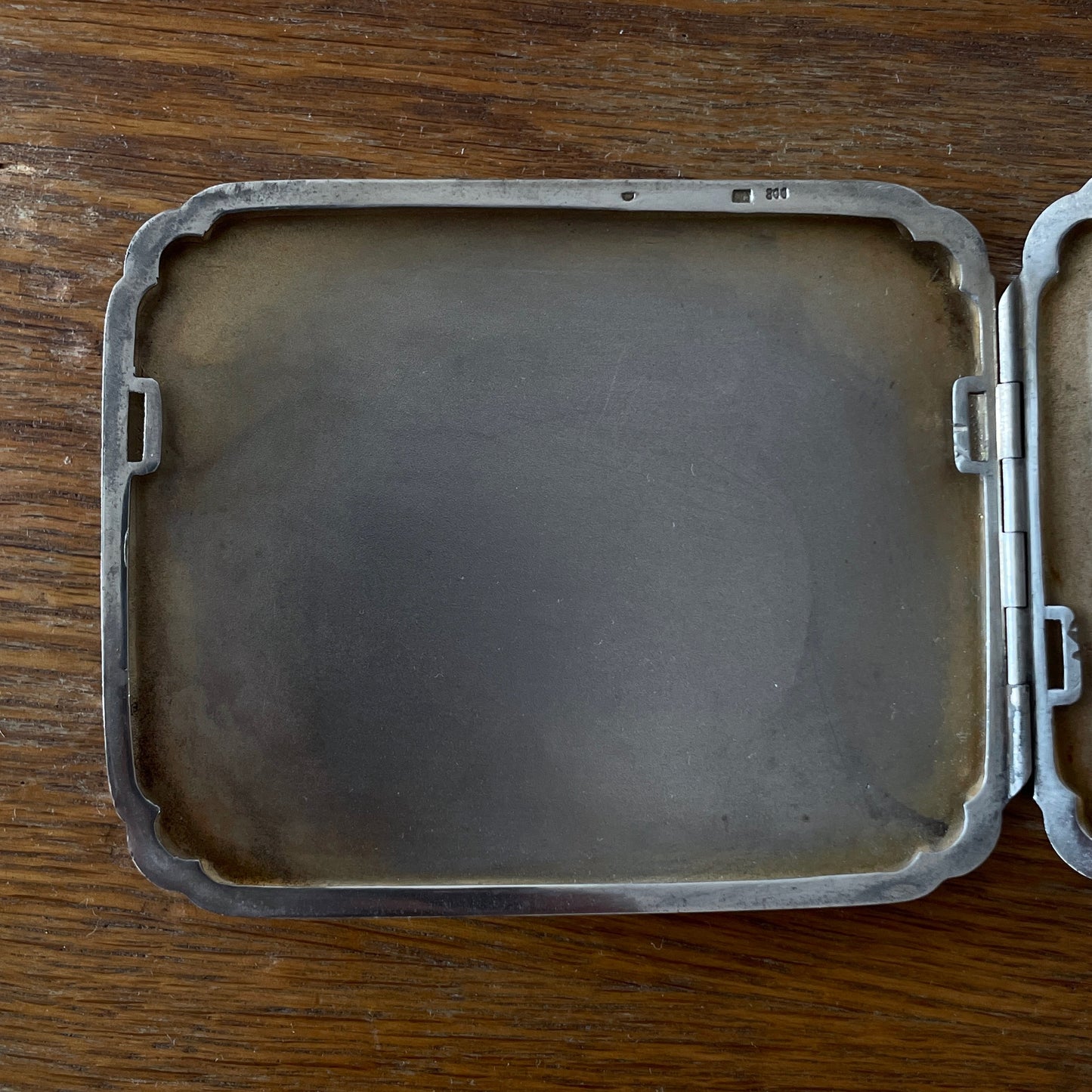 Antique silver cigarette case, Czechosklovakia 1920