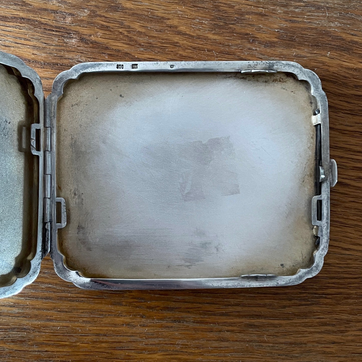 Antique silver cigarette case, Czechosklovakia 1920