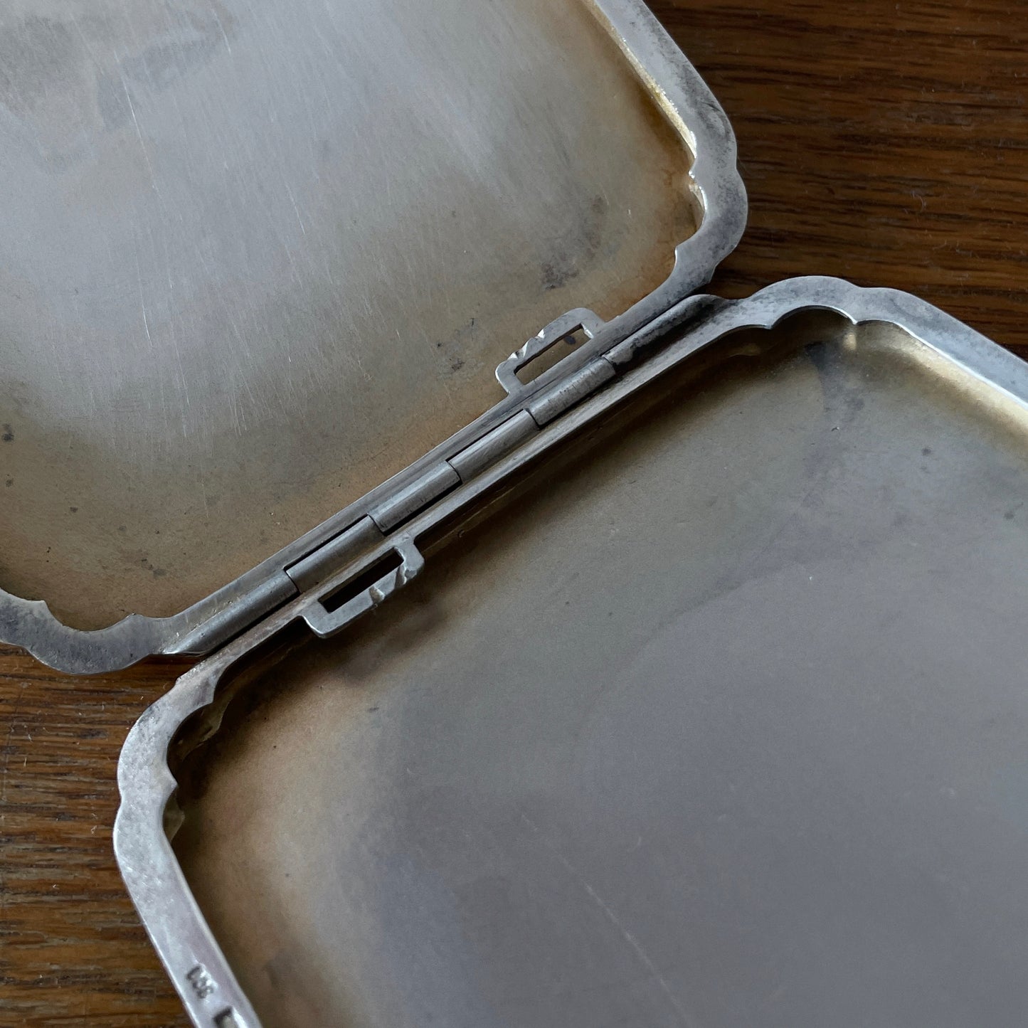 Antique silver cigarette case, Czechosklovakia 1920