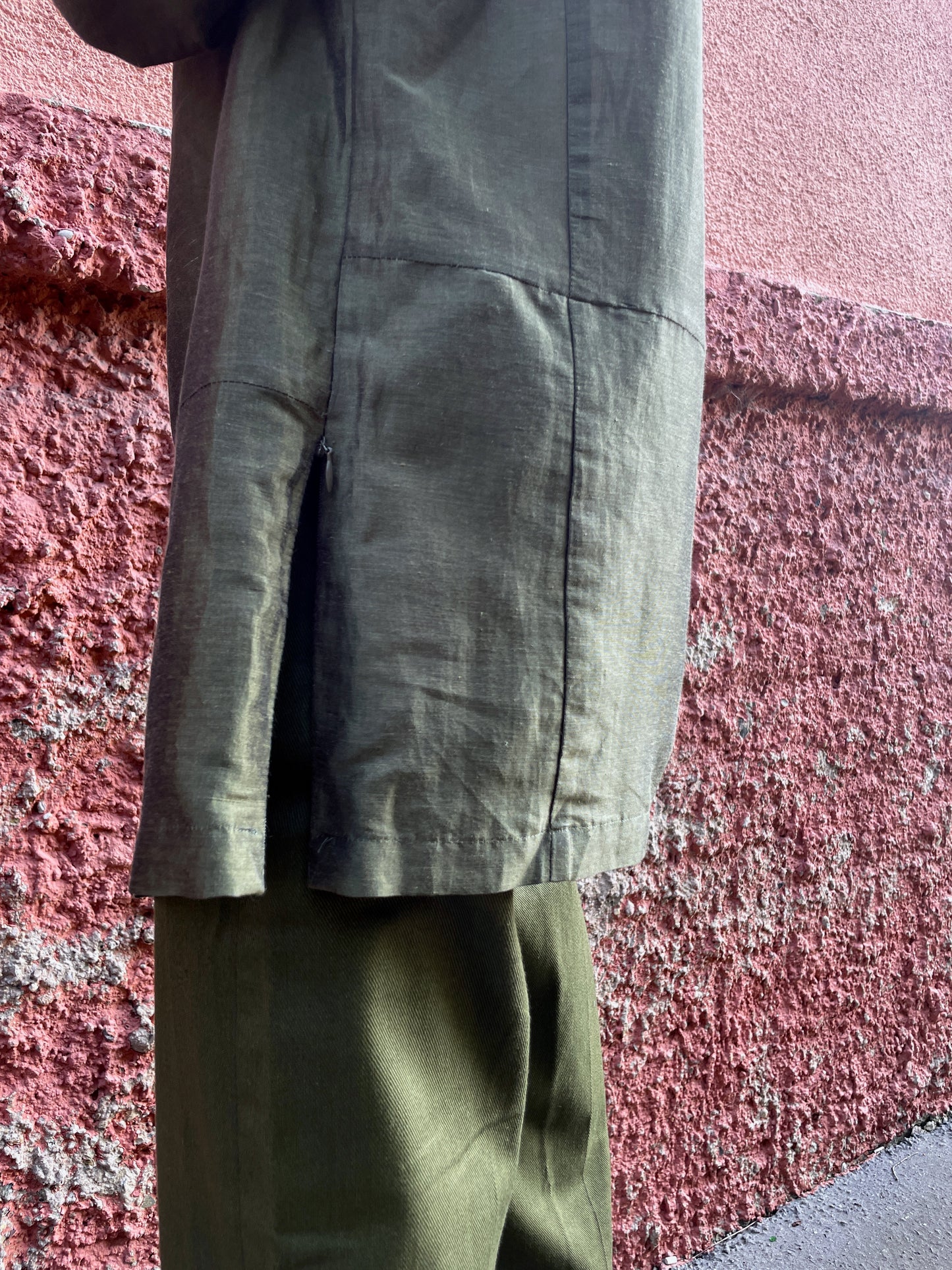 90's silk linen tech shirt