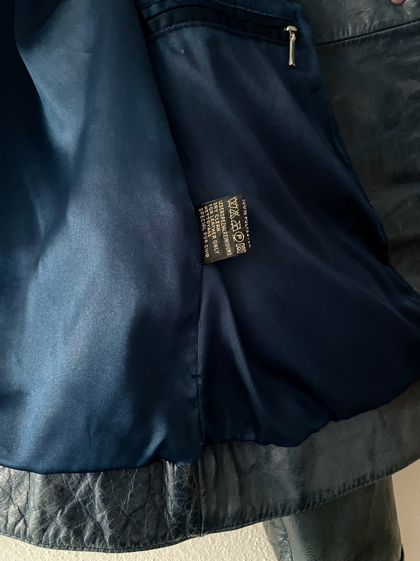 90's grayish blue leather