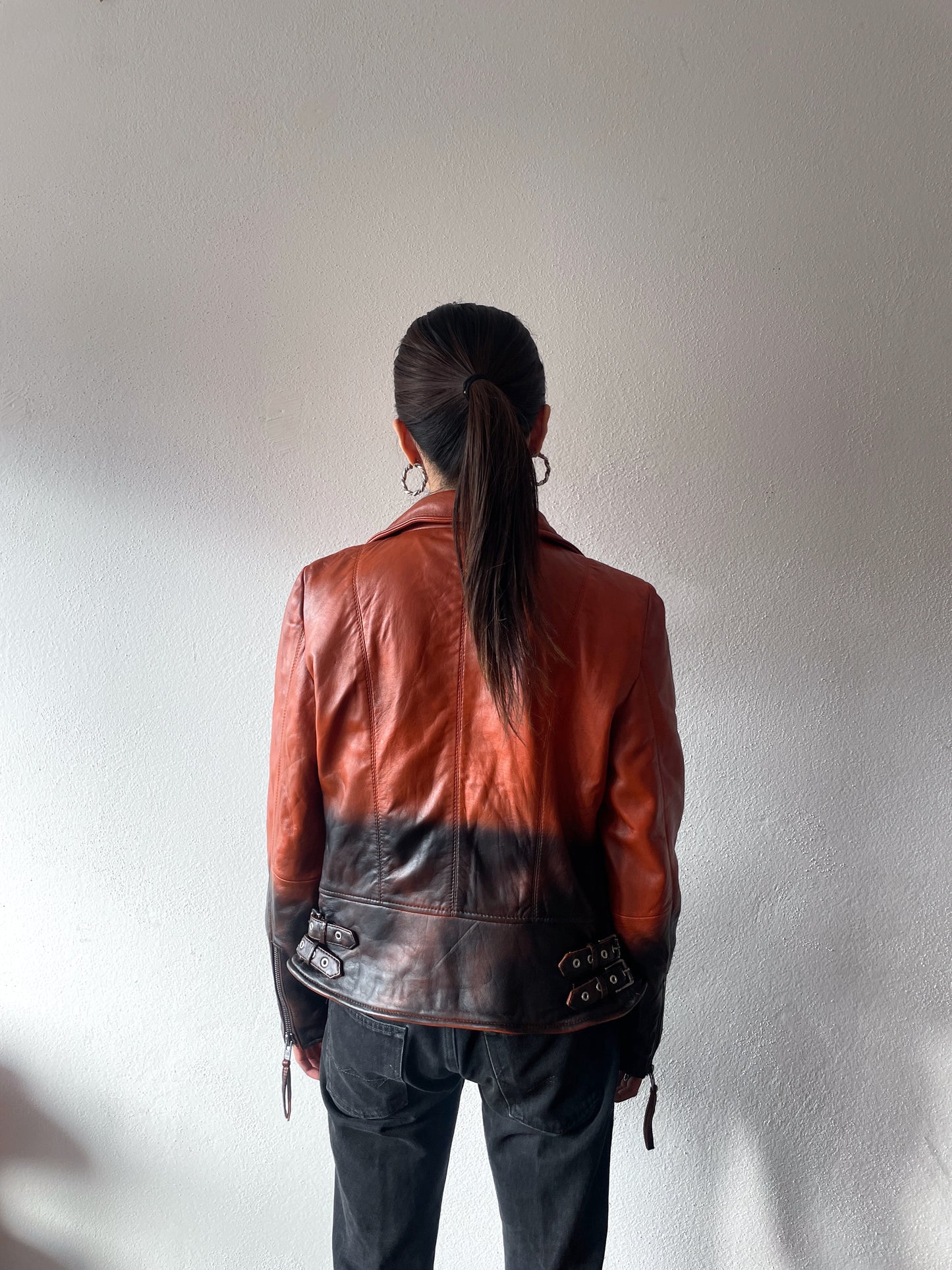 90s Germany leather double riders