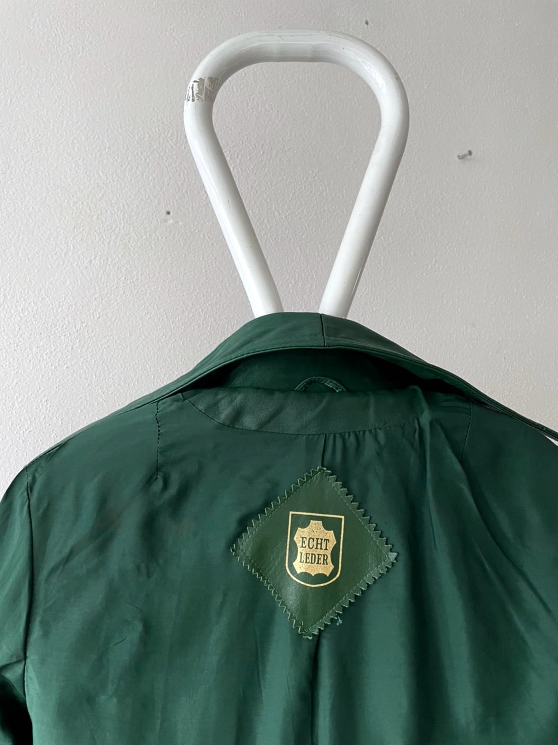 70's dark ivy green leather