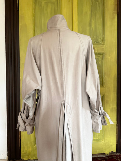 80s France double snap buttons cotton coat