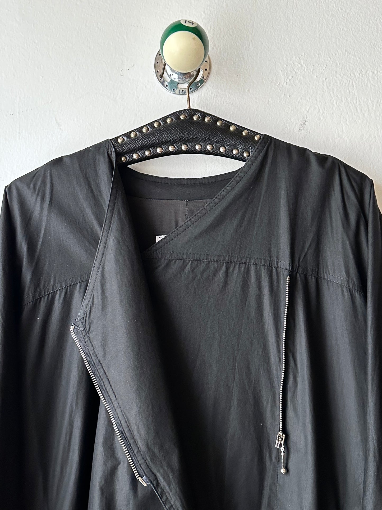 German black zip coat