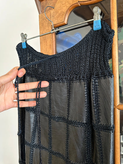 Leather patchwork skirt