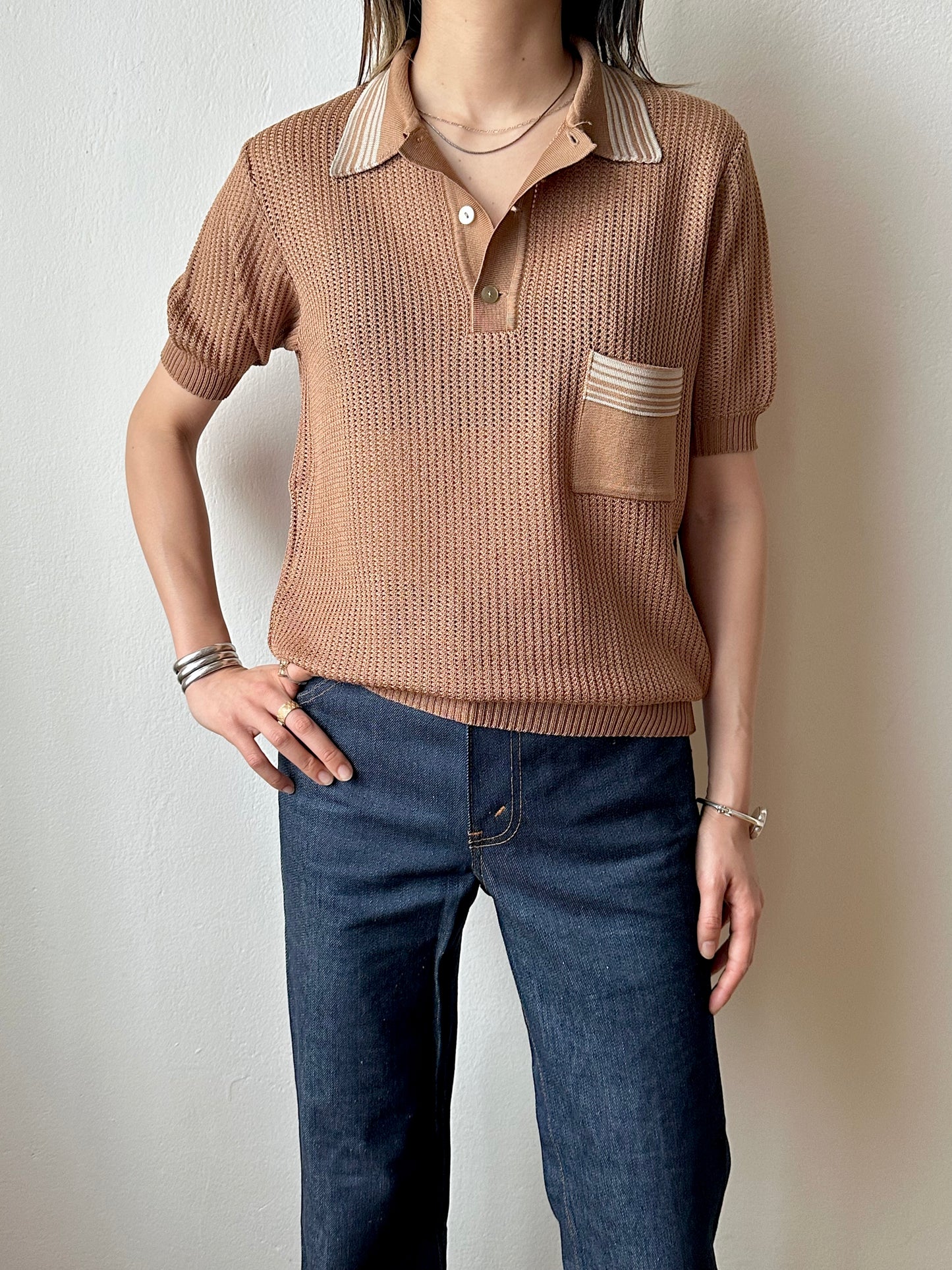 80s France mesh polo