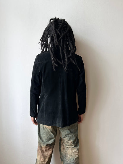 Black suede zip shirt jacket