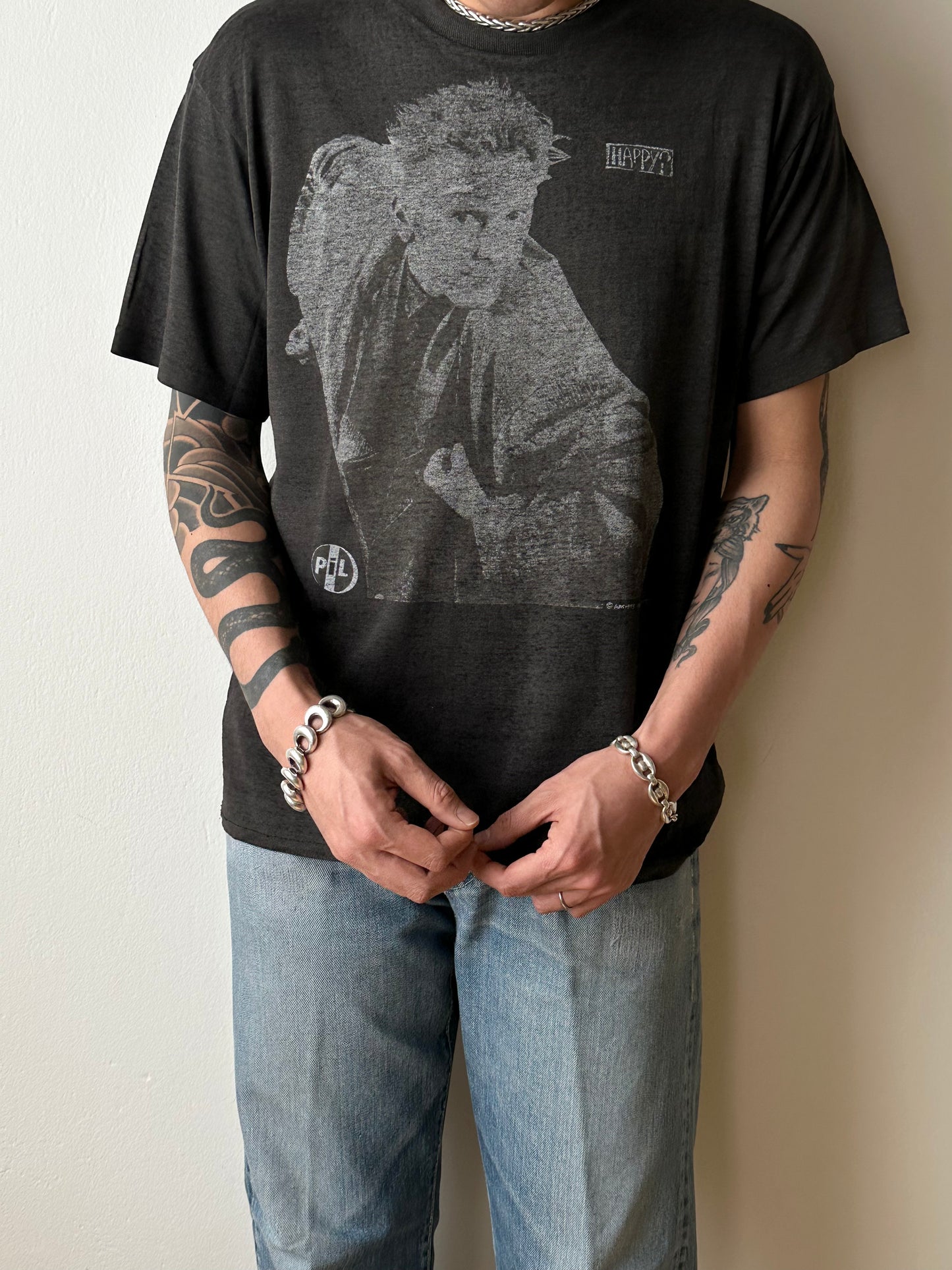 French silver puffed mariner chain bracelet