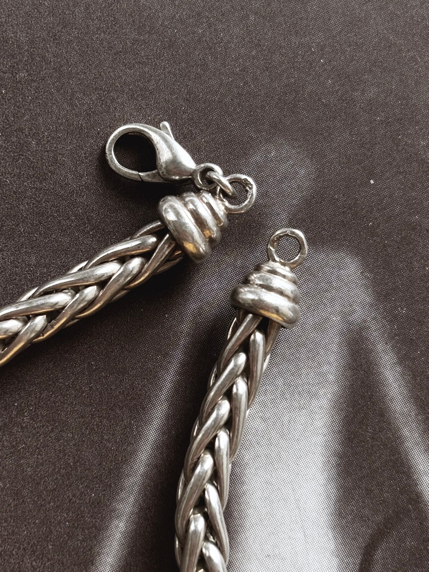 Silver wheat chain necklace
