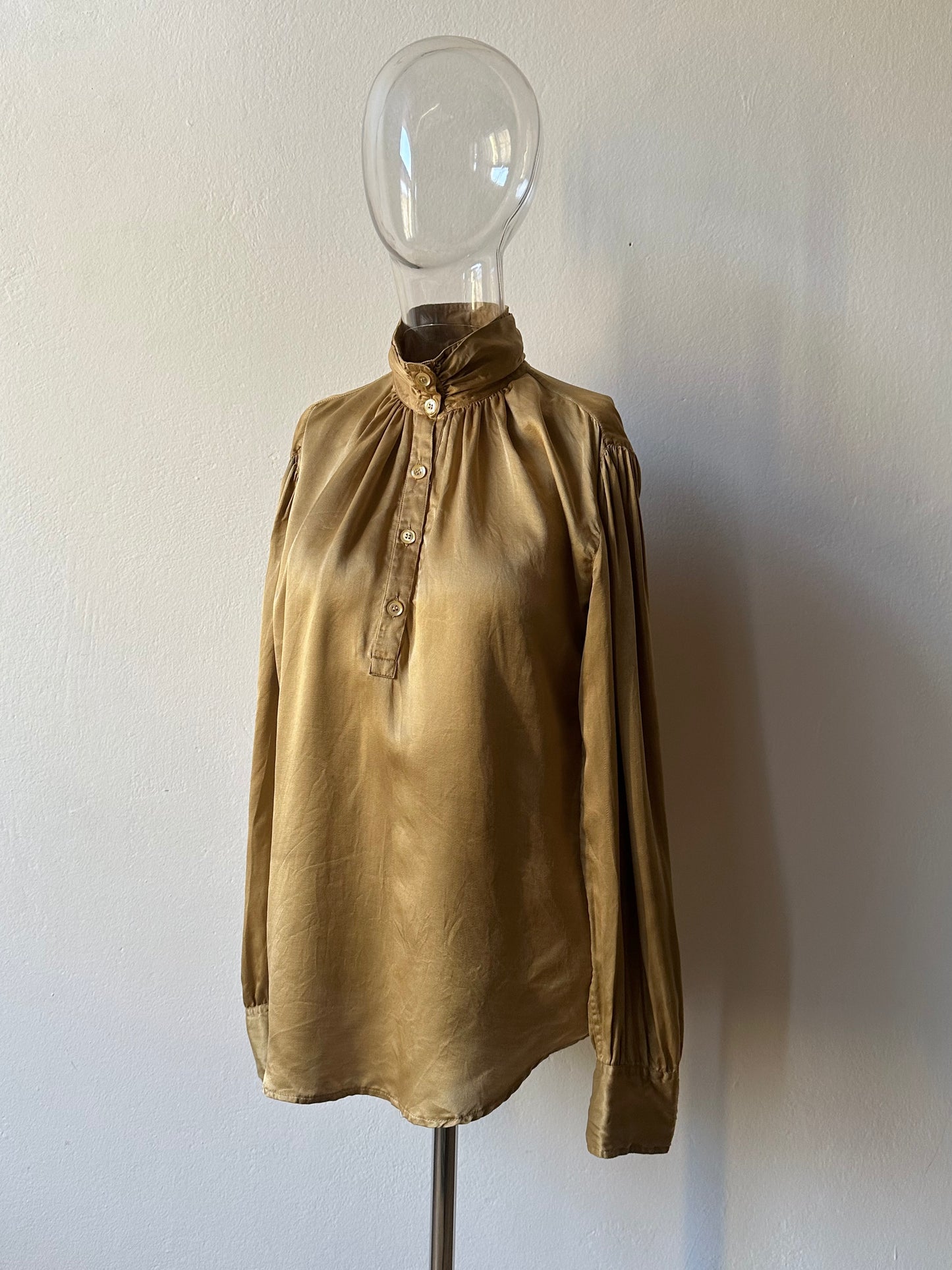 1980s Giorgio Armani champagne silk blouse