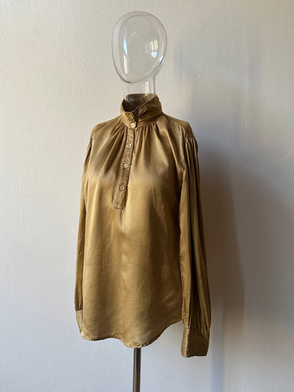 1980s Giorgio Armani champagne silk blouse