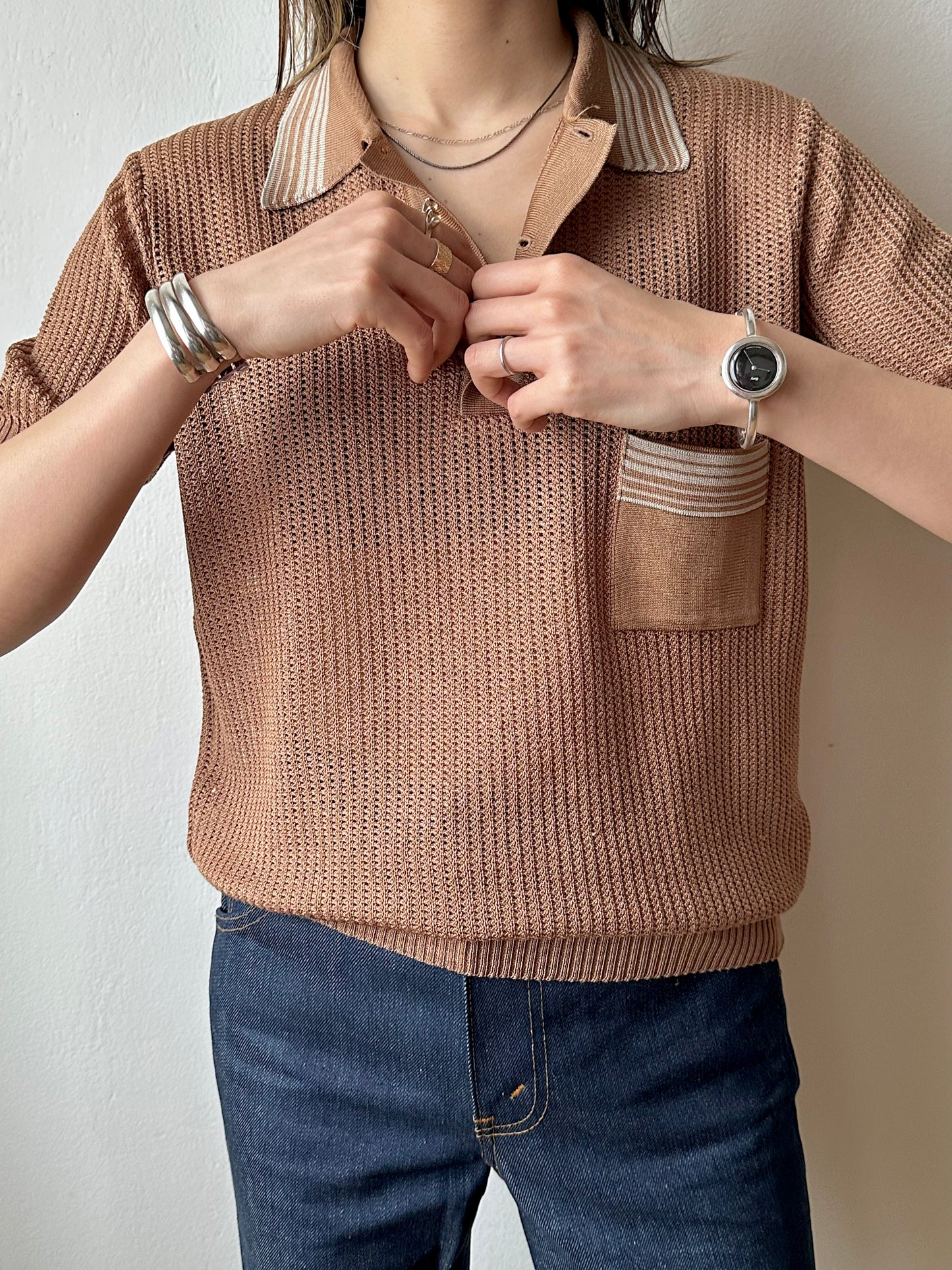 80s France mesh polo